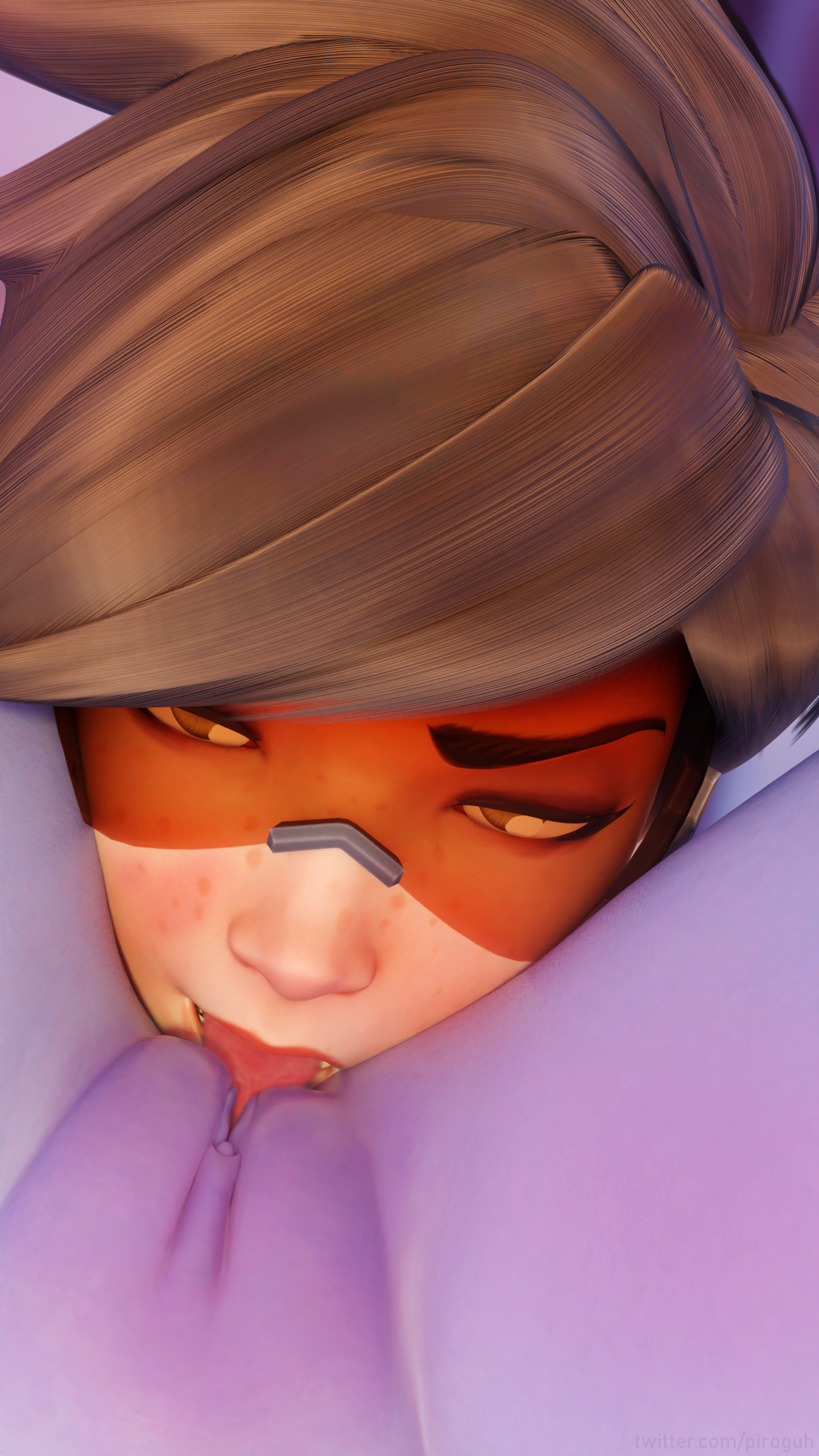 2girls, 3d, 3d (artwork), amelie lacroix, blender, brown hair, cunnilingus, female, glasses, lena oxton, lesbian sex, licking, licking pussy, light skin, light-skinned female, orange-tinted eyewear, overwatch, overwatch 2, pale skin, pale-skinned female, piroguh, purple body, purple pussy, purple skin, pussy, short hair, tagme, tinted eyewear, tracer, tracer (overwatch 2 suit), twitter username, visor, widowmaker, yuri