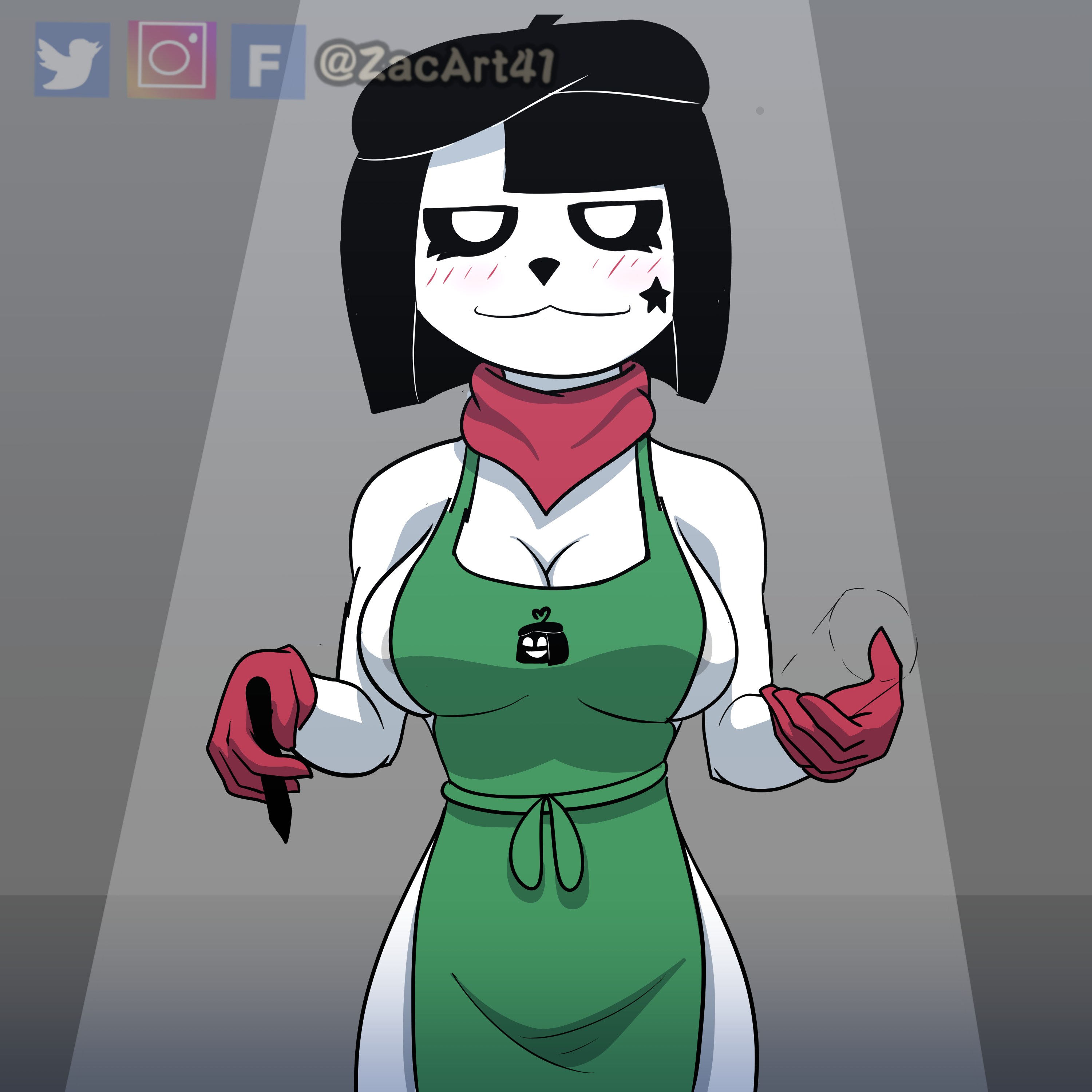 1girls, big breasts, breasts, chuchu (derpixon), female, female focus, female only, femsub, iced latte with breast milk, lactation, looking at viewer, meme, mime, mime and dash, mime girl, naked apron, showing off, sideboob, solo, solo female, starbucks, straight, thick lips, white skin, zacart41