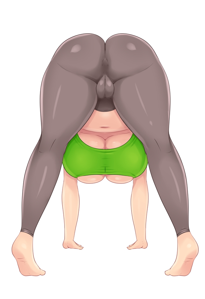 1girls, ass, ass up, big ass, big breasts, big butt, breasts, brown hair, cameltoe, female, huge ass, large ass, large breasts, marian (riukykappa), mature female, milf, original, pussy, riukykappa, solo, sports bra, thick thighs, thighs, thong, tight clothing, voluptuous, white background, yoga, yoga pants