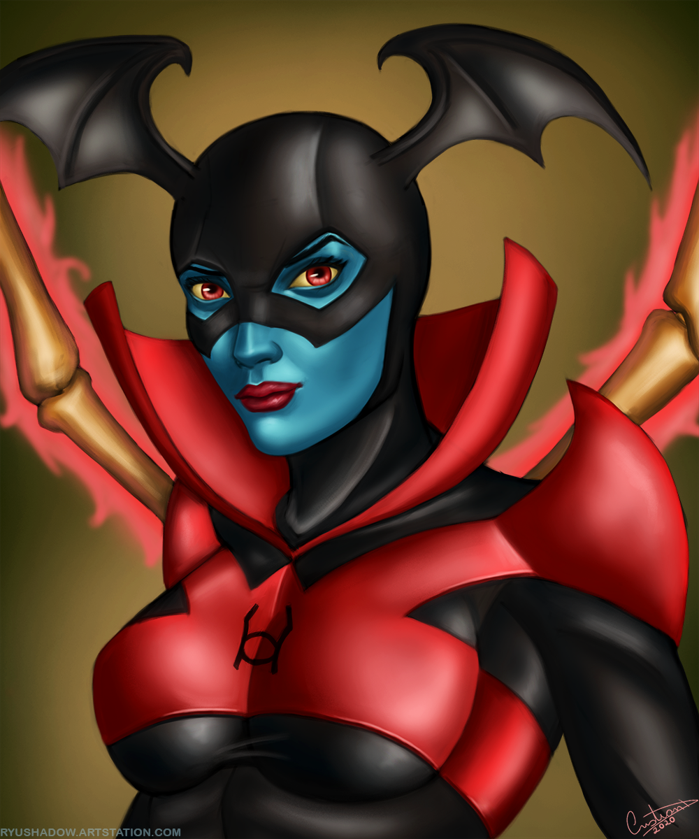 bleez blue_skin breasts dc_comics demon female green_lantern_(series) red_lantern red_lantern_corps wings