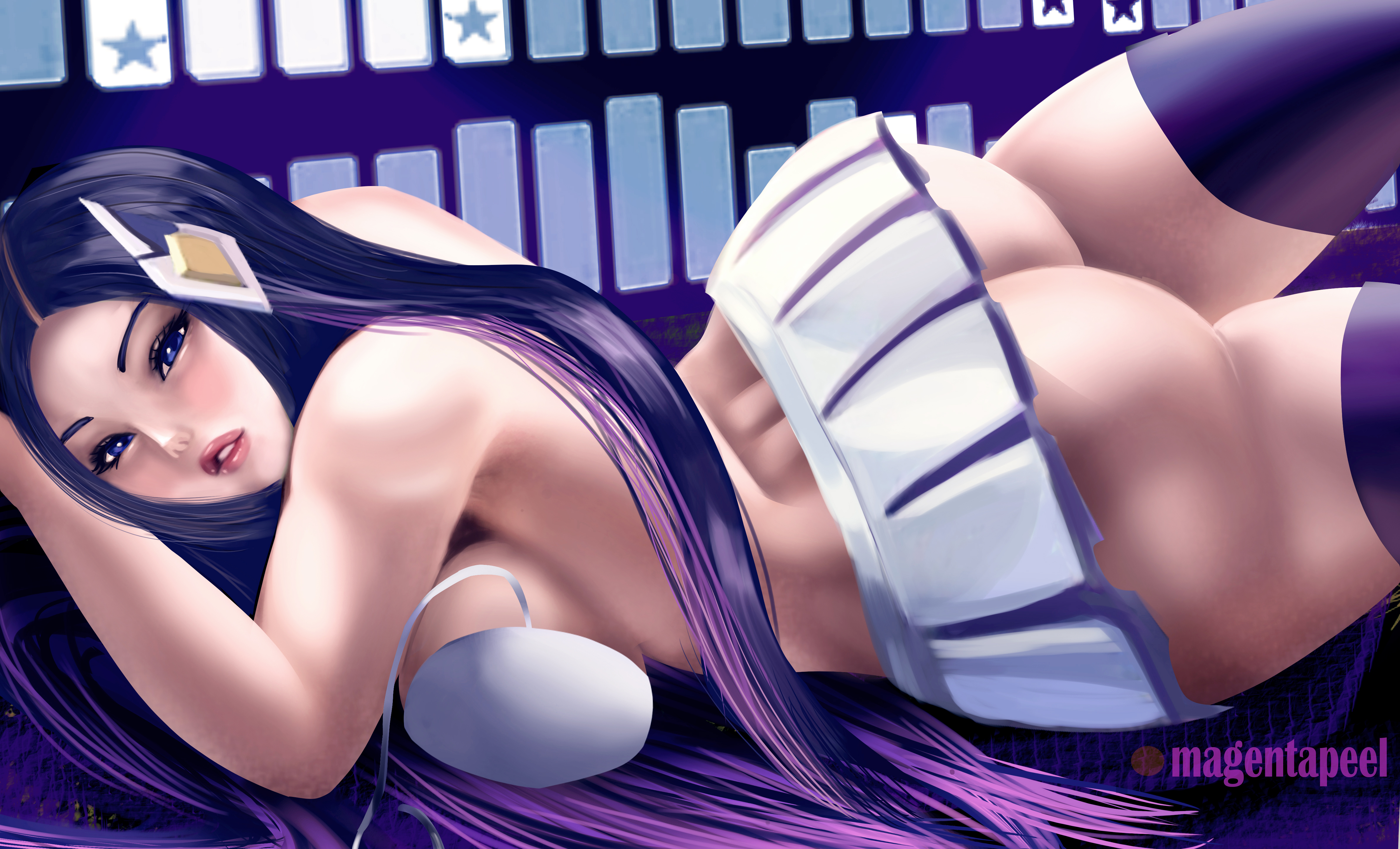 1girls, ass, battle academia caitlyn, big ass, big breasts, blue eyes, blue hair, breasts, caitlyn kiramman, female, female only, huge ass, huge breasts, large ass, large breasts, league of legends, league of legends: wild rift, magentapeel, riot games, uniform