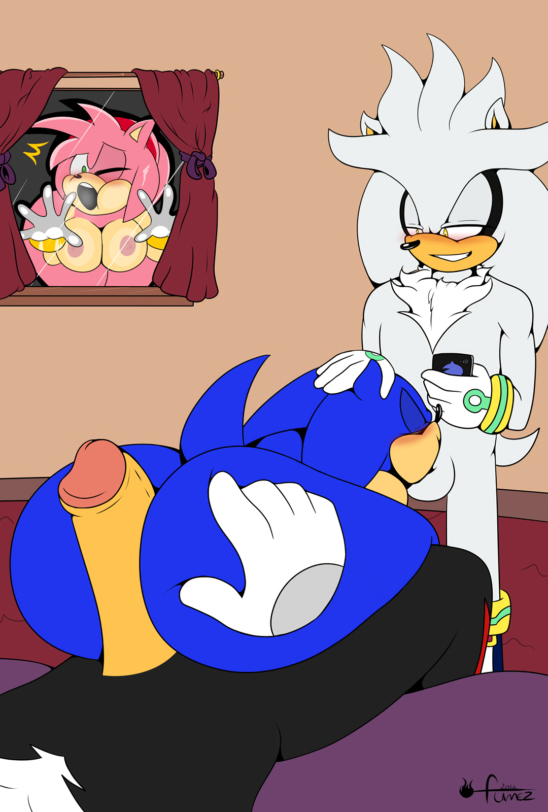 1girls, 3boys, amy rose, anthro, anthro on anthro, ass, ass grab, assjob, balls, bed, begging, being watched, big ass, big balls, big butt, big penis, blowjob, buttjob, caught in the act, cheating, cheating husband, cock worship, cuck, cuckold, cuckquean, deepthroat, erect while spanking, fellatio, female, femboy, flamez, forced, foursome, gay, gay domination, gay sex, hand on head, hands on ass, hot dogging, humanoid penis, imminent anal, imminent penetration, male, oral, oral sex, penis, rape, shadow the hedgehog, silver the hedgehog, sonic (series), sonic the hedgehog, sonic the hedgehog (series), spank marks, spanked, spy, threesome, voyeur, wanting sex, watching, window