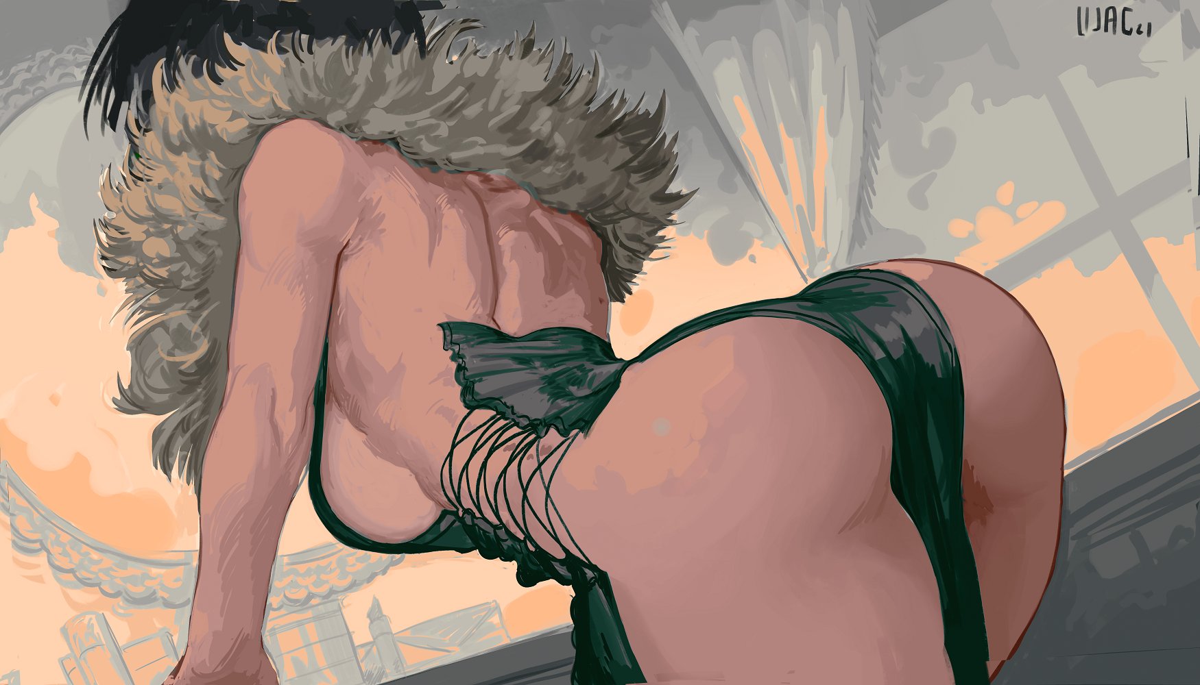 ass, female, fubuki (one-punch man), one-punch man, solo, solo female, solo focus, ujac
