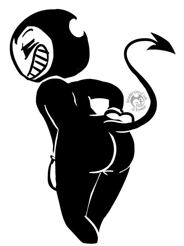 1boy 2021 bendy bendy_and_the_ink_machine cartoony demon demon_tail gay ink inky lewdersideofhell male male_focus male_only male_pov solo tail toony white_background yaoi