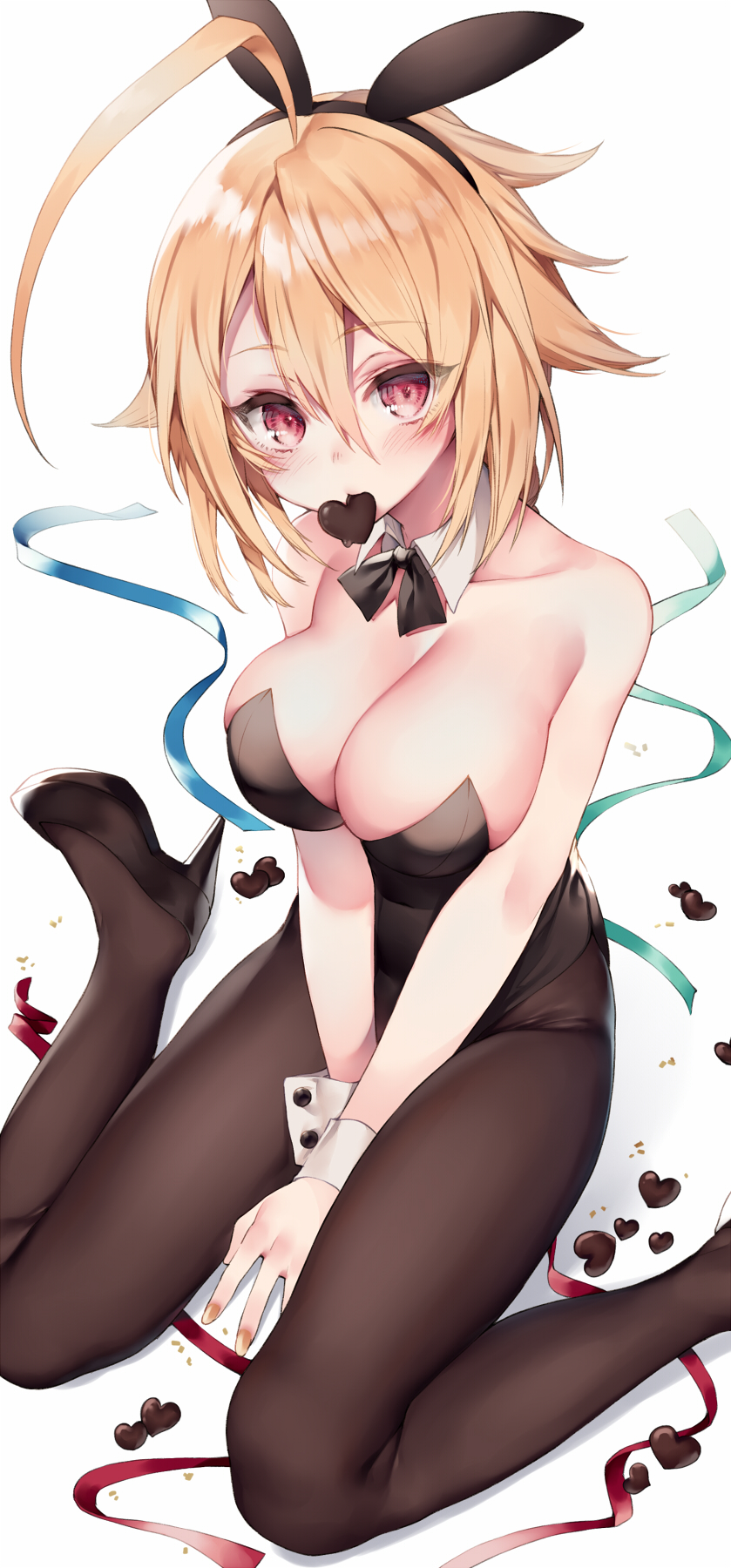 blazblue blonde_hair bunnysuit lambda-11 red_eyes