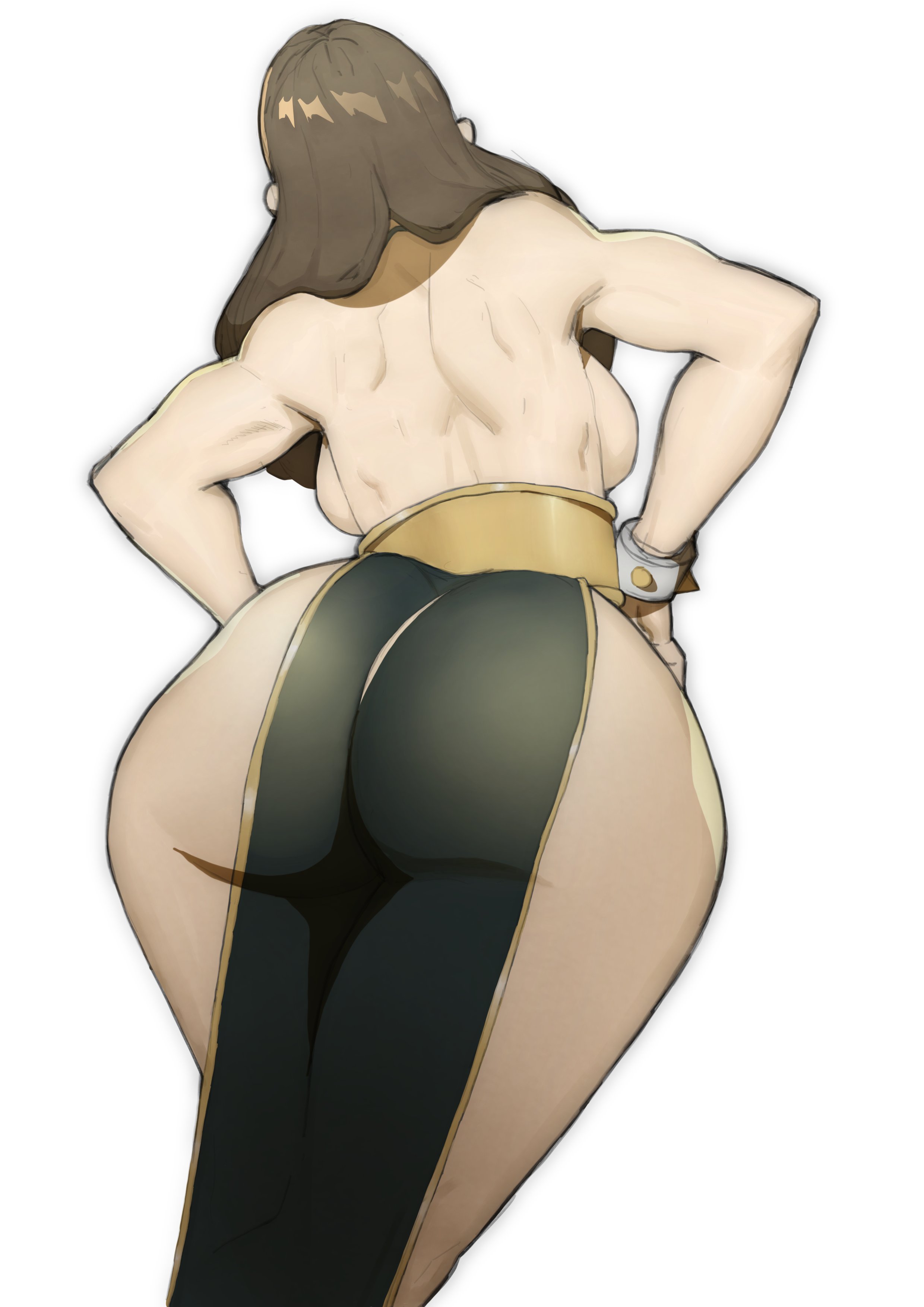 1girls, alternate costume, alternate hairstyle, ass, ass hanging out, big ass, big breasts, big butt, braids, breasts, brown hair, capcom, chinese clothes, chun-li, chun-li (battle ouffit sfv), curvy figure, doublehero, dress inside ass, female, huge breasts, large ass, large breasts, long hair, solo, street fighter, street fighter v, thick ass, thick thighs, thighs, white background, wide hips
