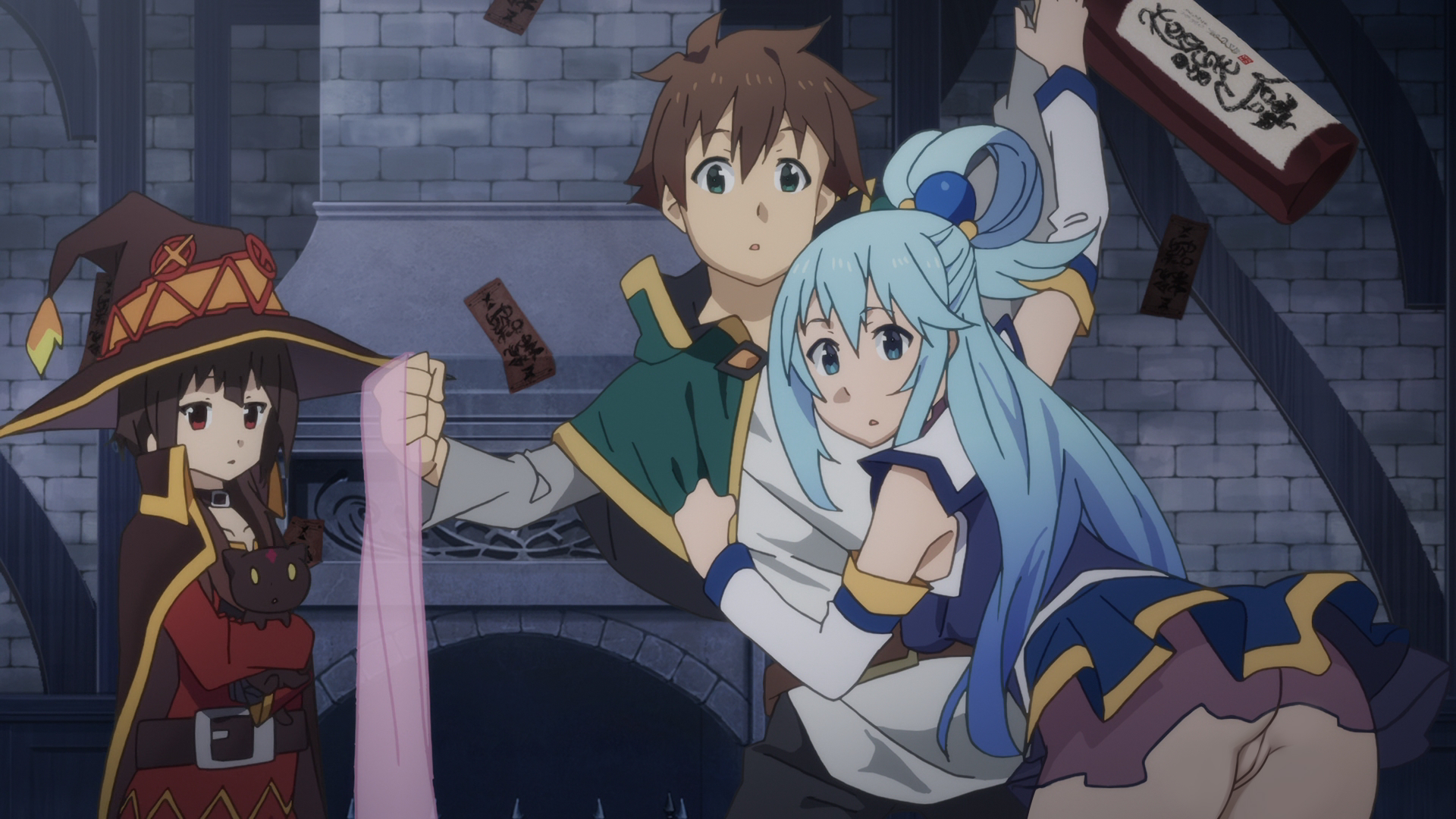 aqua (konosuba), edit, female, kono subarashii sekai ni shukufuku wo!, megumin, satou kazuma, tagme