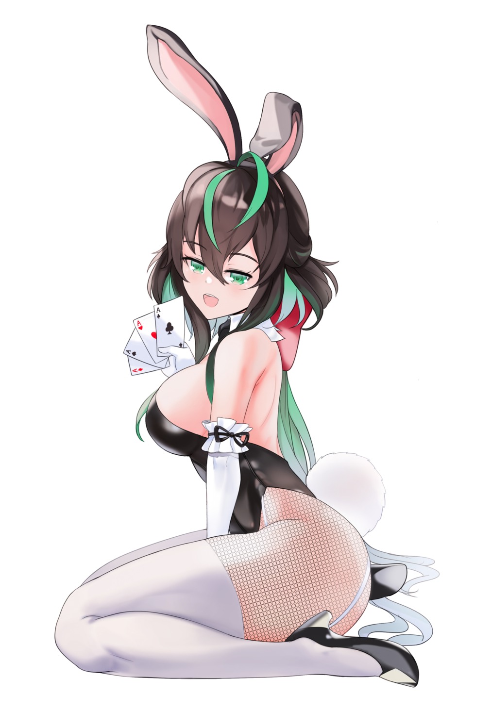 animal_ears bunny_ears bunny_tail bunnysuit leeva nijisanji nijisanji_kr shin_yuya solo solo_female tail thighhighs virtual_youtuber