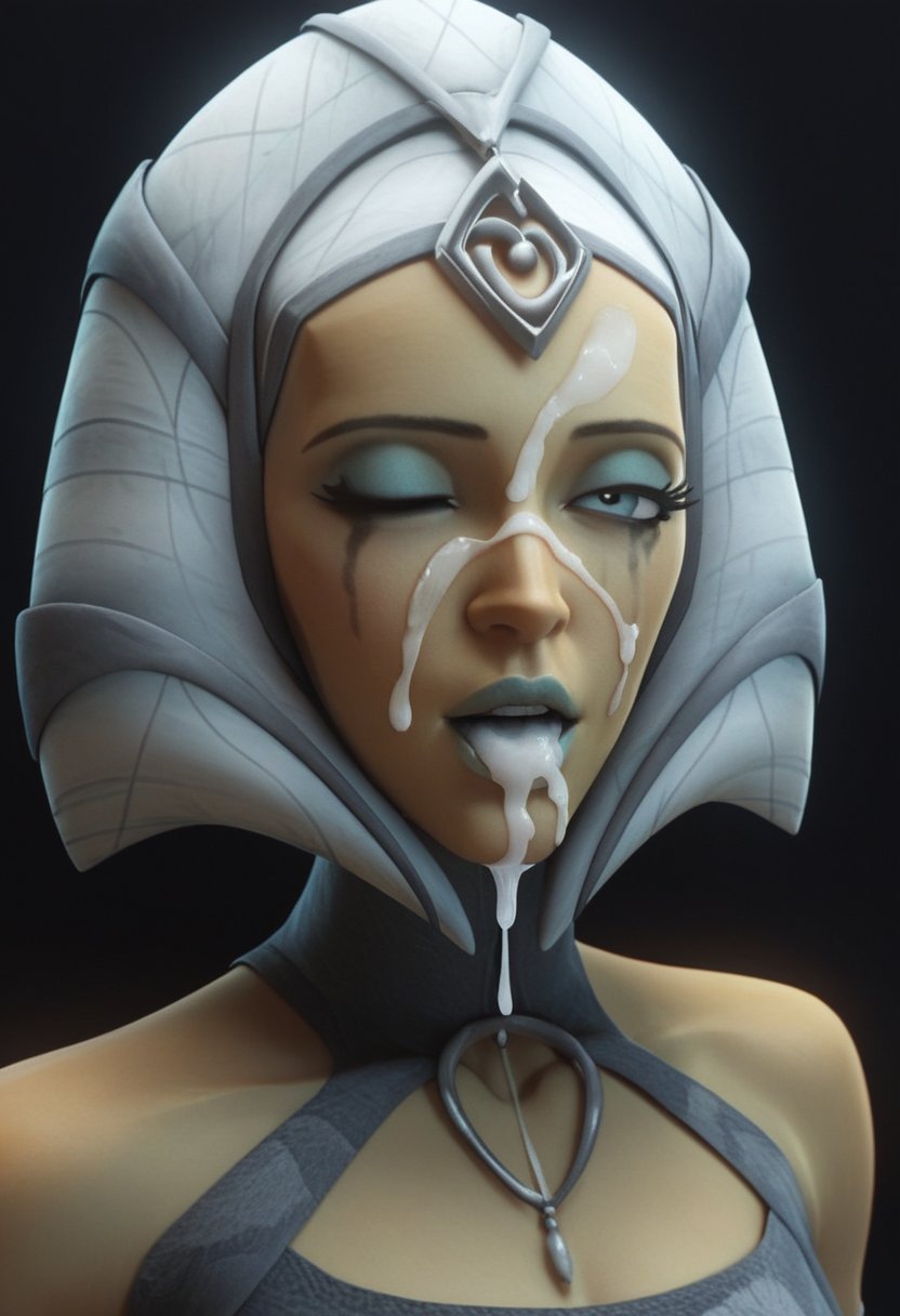 1girls, ai generated, clone wars, cum, cum drip, cum in mouth, cum on face, cumshot, duchess eugene, eye closed, face focus, facial, female, halaisi, mascara, mascara tears, open mouth, oral creampie, portrait, rig nema, stable diffusion, star wars, yellow body, yellow skin