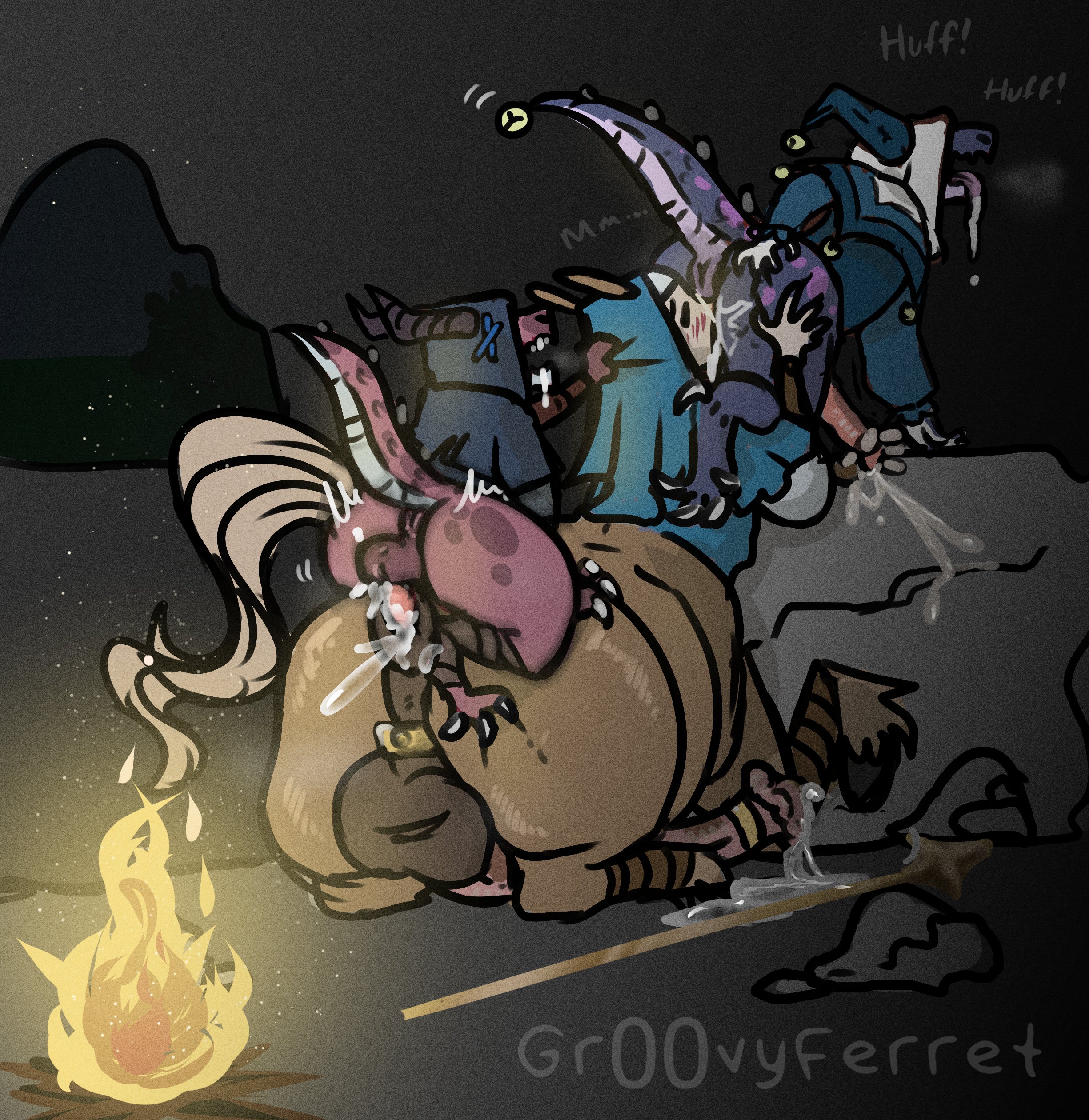 1futa, 2boys, anal, animal genitalia on humanoid, balls, balls stretcher, blonde hair, bottomless, centaur, centaur cleric, clothed, clothing, cock ring, cum, dickgirl, female, futa only, futa sans pussy, futanari, futataur, gr00vyferret, horse anus on humanoid, horsecock, horsecock futa, horsecock on humanoid, huge cock, humanoid, hung bottom, intersex, kobold, light skin, light-skinned futa, long hair, male, male on futa, monster girl, nun, nun's habit, partially clothed, penis, rusty trombone, sex, solo, taur
