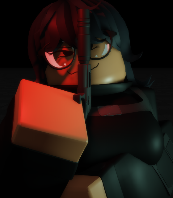 1girls 3d baseplate breasts female gun koy_(vanilla1145) original_character roblox robloxian solo_female tagme vanilla1145
