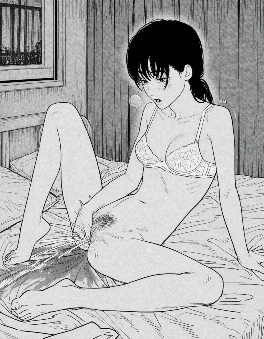 1girls, ai generated, blush lines, bra, chainsaw man, female, female ejaculation, female focus, female only, jana34614689, manga style, masturbation, mitaka asa, pubic hair, pussy, pussy juice, solo focus, wet, wet pussy