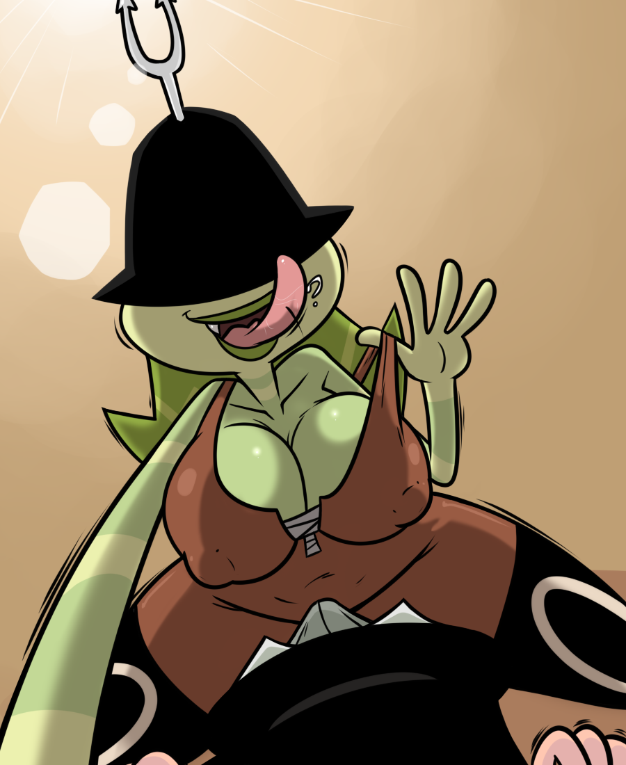 breasts cleavage clothed clothed_female female helmet large_breasts my_life_as_a_teenage_robot nipple_bulge pov tammy_(mlaatr) terrible_the_drawfag