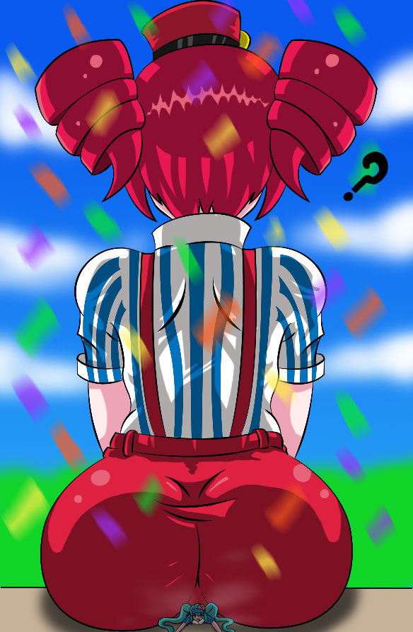 2d 2d_(artwork) 2girls artist_request ass backview big_ass blue_hair buttcrush clothed clothed_female clothing crushed_by_ass crushing female female_only fully_clothed giantess hatsune_miku huge_ass kasane_teto kasane_teto_(sv) large_ass mesmerizer_(vocaloid) mesmerizer_miku mesmerizer_teto red_hair sitting sitting_on_person suspenders synthesizer_v tight_clothing tight_pants twin_drills twintails unaware utau vocaloid
