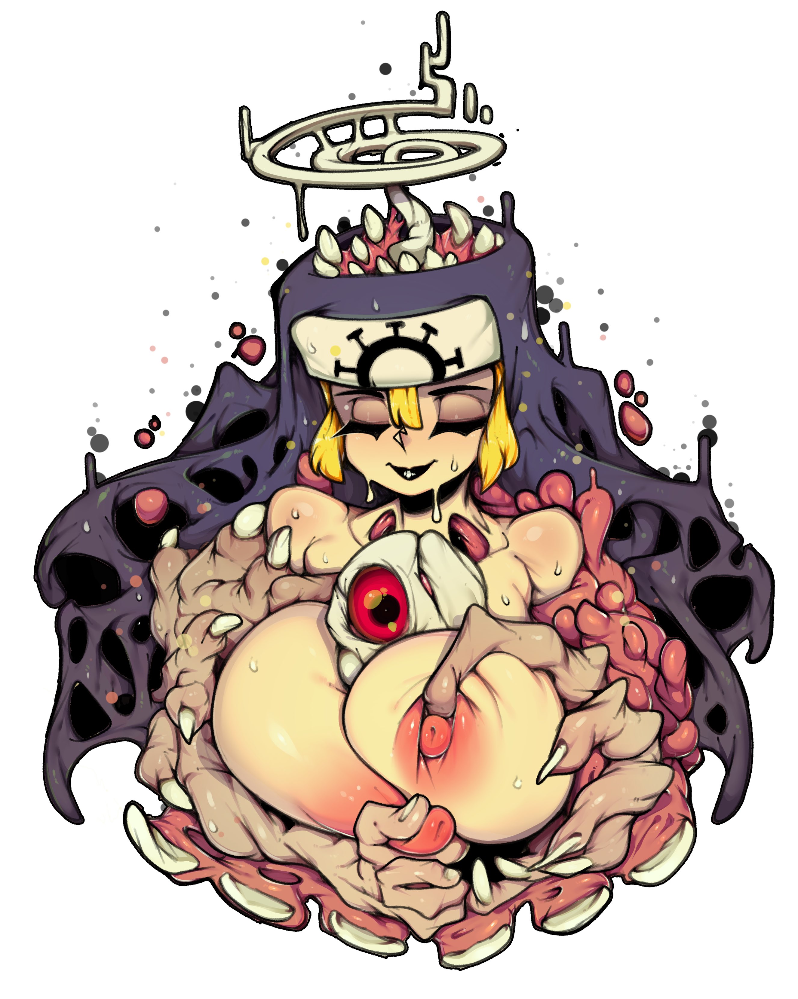 breasts, double (skullgirls), female, huge breasts, nipples, skullgirls, slugbox, tagme