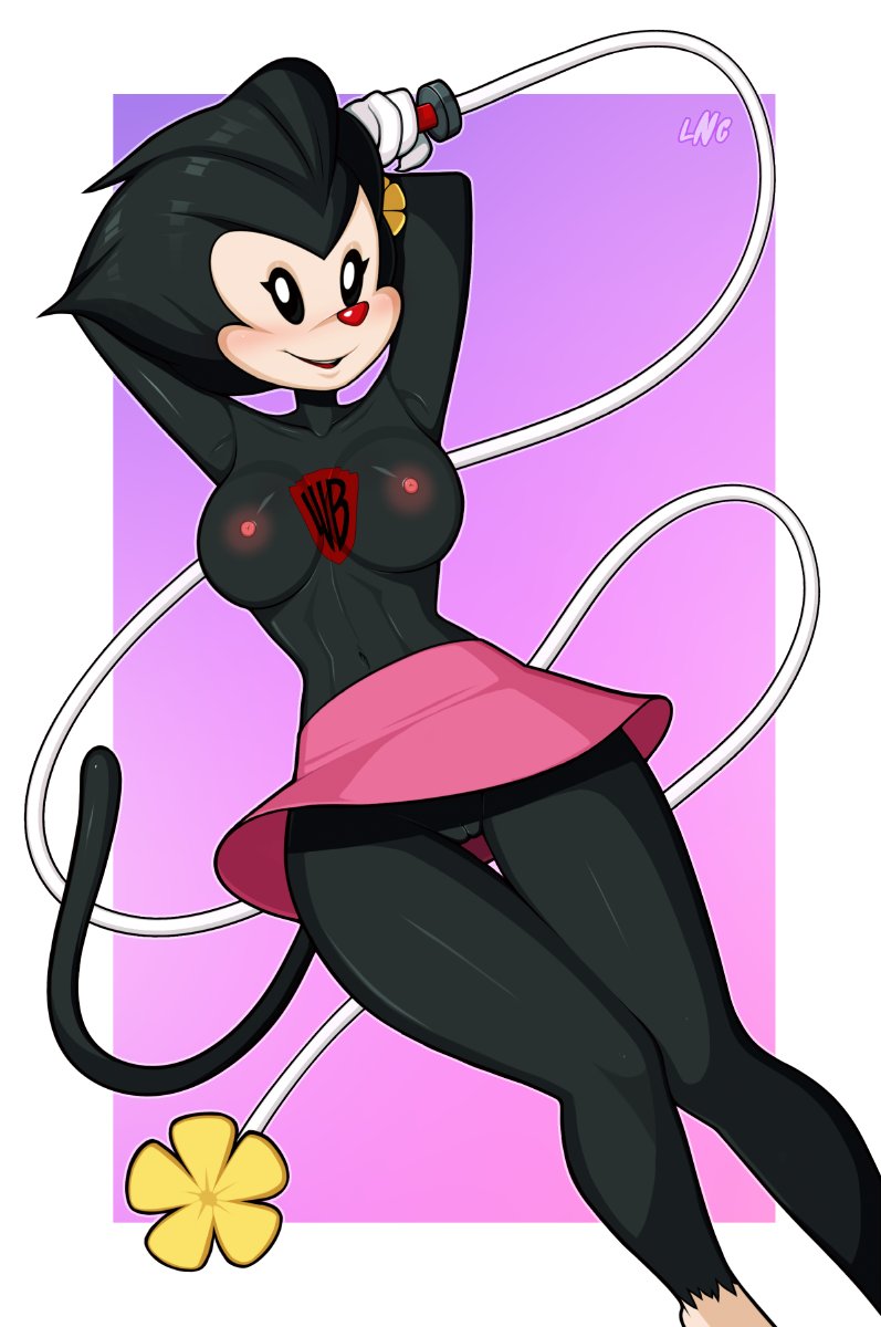 1girls, animaniacs, anthro, areolae, breasts, dot warner, female, furry, loodncrood, nipples, pussy, tail, warner brothers