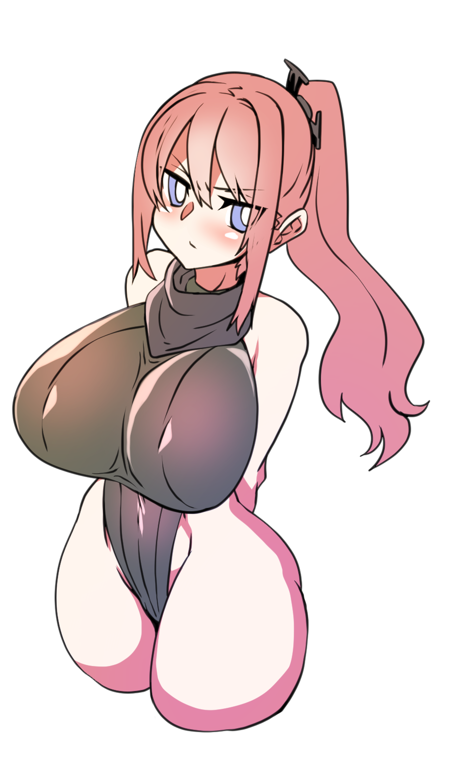 1girls 2021 alternate_breast_size alternate_version_available bare_thighs girls'_frontline h_earth huge_breasts large_breasts pink_hair solo st_ar-15_(girls'_frontline) tagme thick thick_thighs white_background