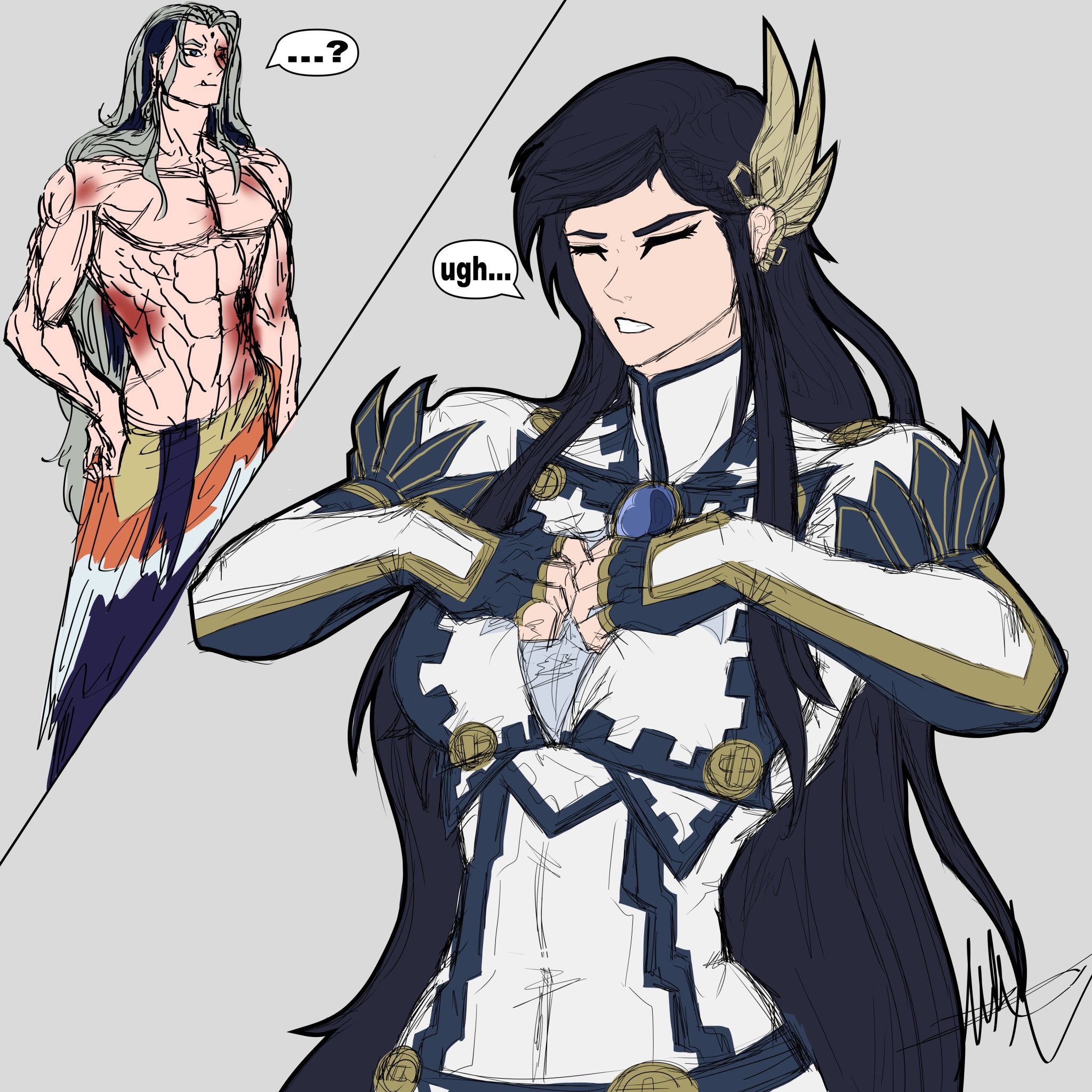 brunhilde (shuumatsu no valkyrie), buddha (shuumatsu no valkyrie), deity, female, muscular, muscular female, shuumatsu no valkyrie, tagme, twitter