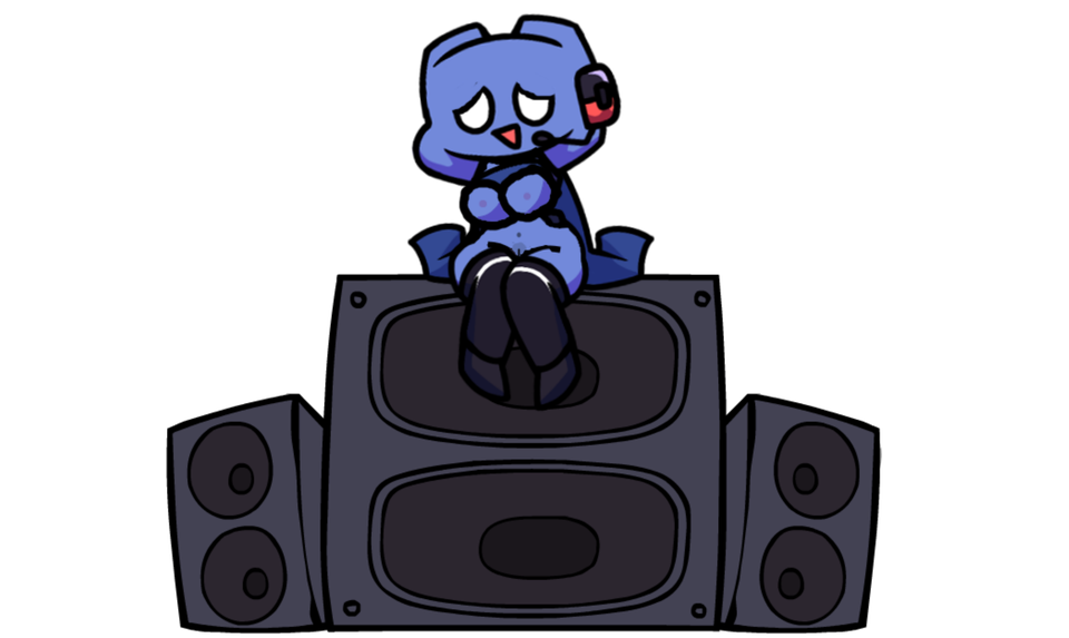 blue skin, breasts, clyde (discord), discord, discord (app), discord gf (friday night funkin), female, fnf mods, friday night funkin, legwear, smile, socks, sprite edit, thighs, transparent background