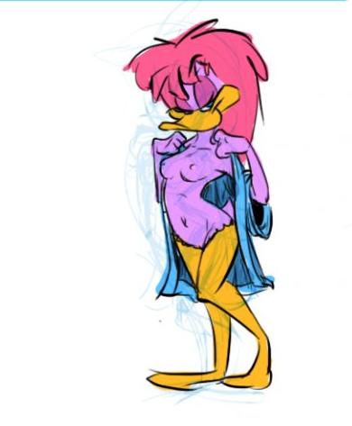 avian duck ishoka margot_mallard pink_hair soft_feathers tagme tiny_toon_adventures