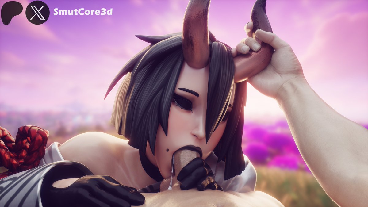 1boy, 1girls, 2025, 3d, artist name, black eyes, black gloves, black hair, black lipstick, choker, clothed, clothed female nude male, clothing, collar, cum, cum drip, cum in mouth, cum inside, demon, demon girl, demon horns, fellatio, female, fortnite, gloves, grabbing horns, grabbing penis, hand on penis, holding penis, horn, horn grab, humanoid, interspecies, leather gloves, light skin, light-skinned female, light-skinned male, male, male pov, monster, monster girl, night rose, non-human, nude, nude male, on back, oral, oral sex, outdoors, penis, penis grab, pov, short hair, smutcore3d, sucking, sucking penis, touching penis, video games
