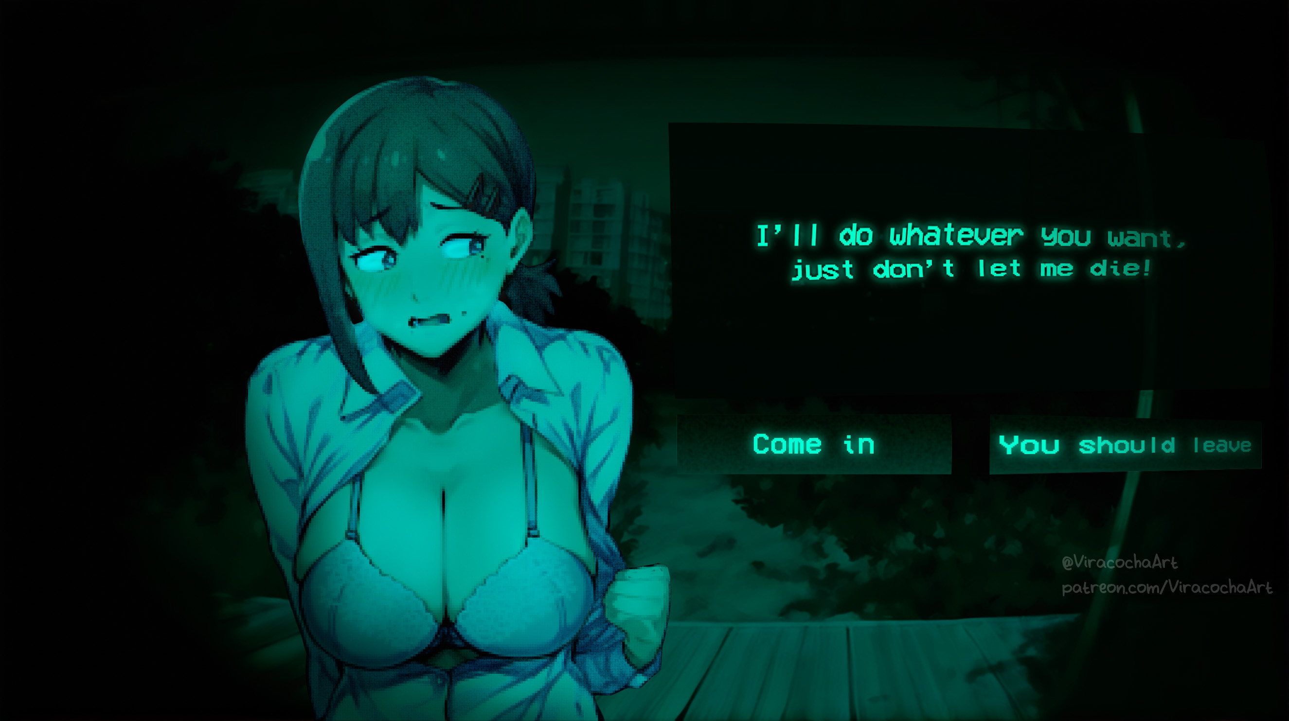 ai assisted, ai generated, big breasts, breasts, chainsaw man, digital drawing (artwork), female, flashing, flashing breasts, higashiyama kobeni, huge breasts, kobeni higashiyama, no, i'm not a human, no, i'm not a human (meme), underboob, underwear, viracochaart