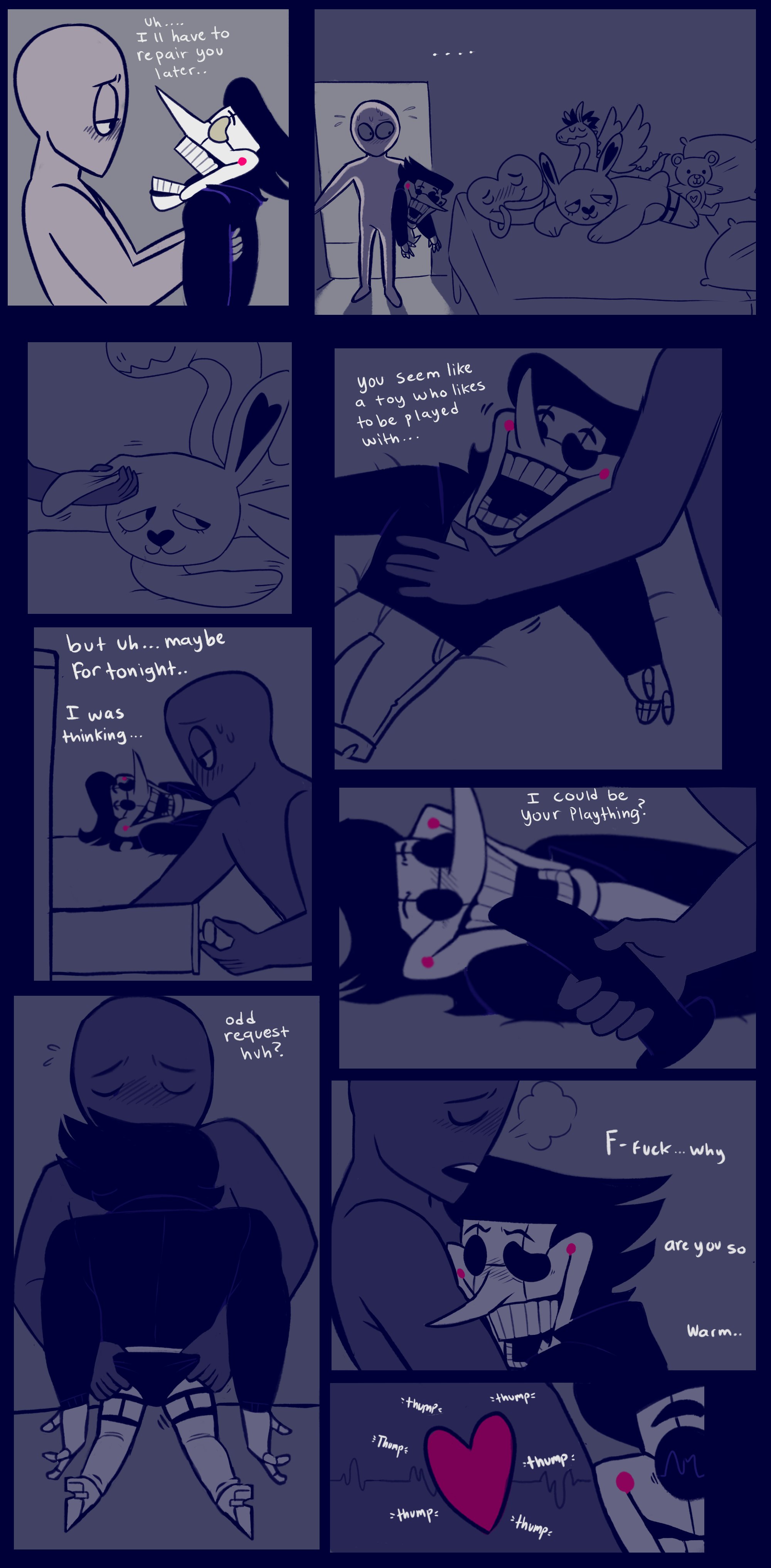 1boy1girl, anonymous female, artist request, comic, comic page, deltarune, deltarune chapter 2, dildo, english dialogue, english text, female, garter straps, inanimate, inminent sex, male, male/female, puppet, self insert, sex toy, smaller male, source request, spamton g spamton, vvondermoon, y/n