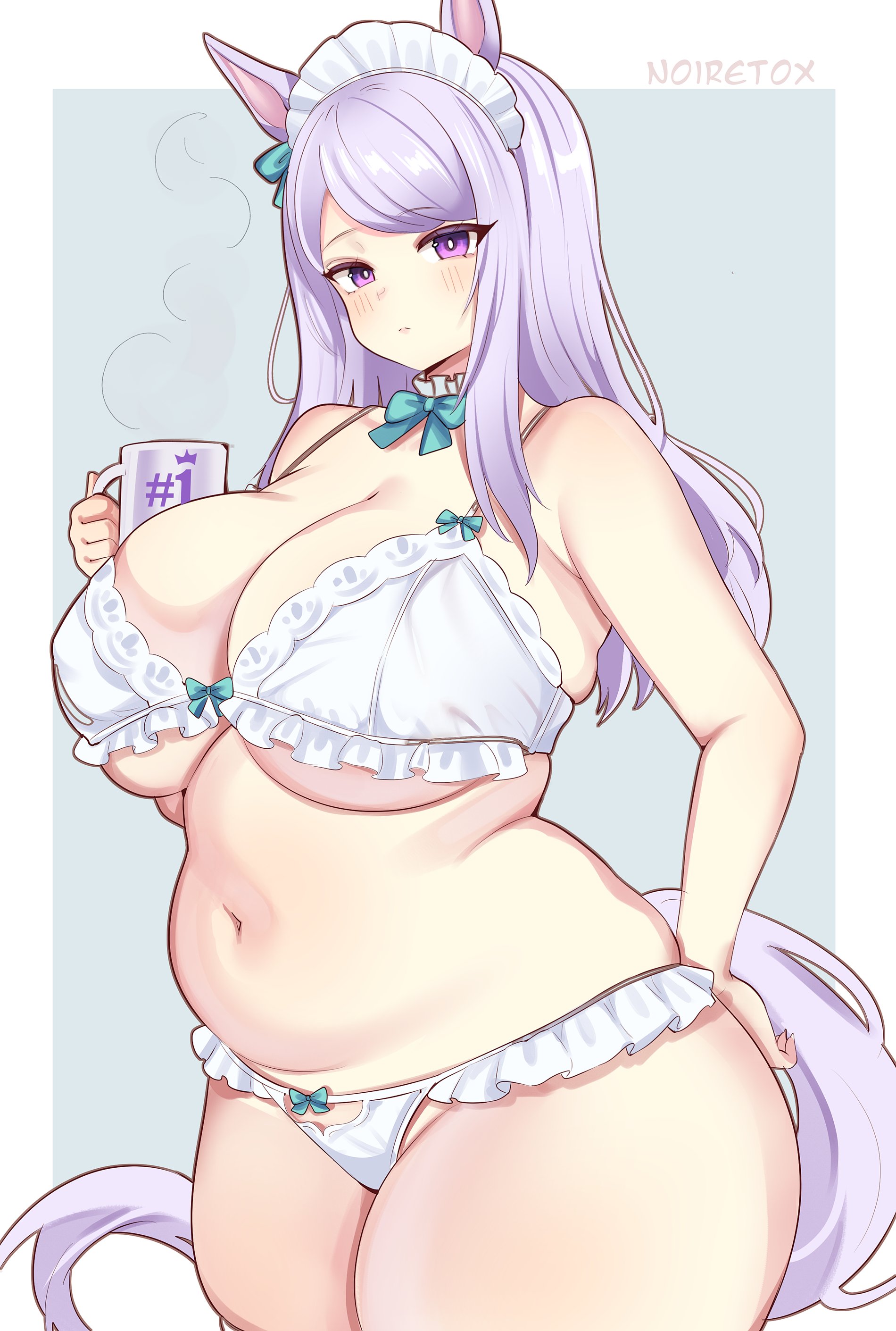 1girls, bikini, breasts, chubby, chubby female, female, female only, huge breasts, large breasts, mejiro mcqueen (umamusume), noiretox, nude, solo, solo female, umamusume