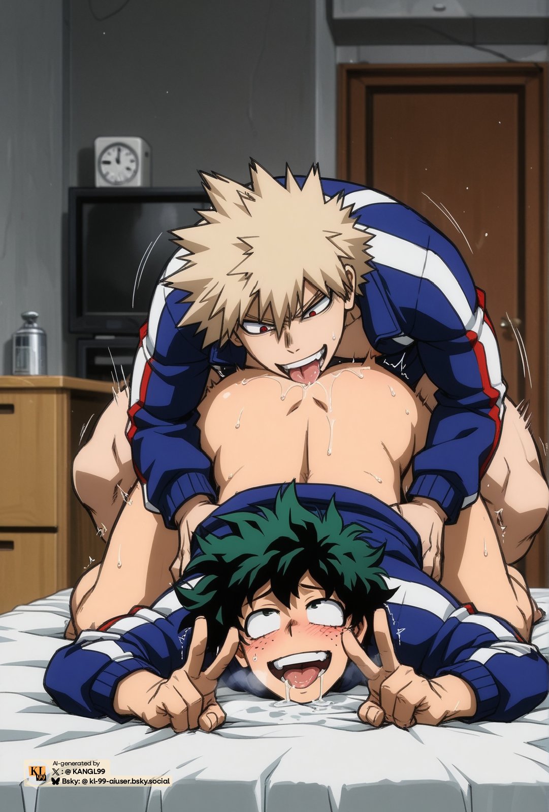 2boys, ahe gao, ai generated, ass, ass lick, ass licking, asslicking, bakugou katsuki, boku no hero academia, gay, gay anal, gay domination, gay male, gay sex, izuku midoriya, katsuki bakugou, male, male only, male penetrated, male penetrating, male penetrating male, male/male, midoriya izuku, my hero academia, penetration, rimjob, rimming, rimming male, smile, yaoi
