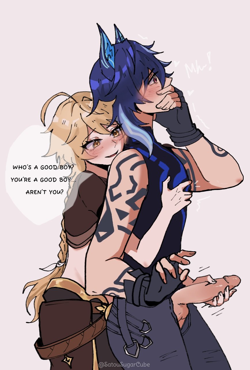 2boys, aether (genshin impact), gay, genshin impact, homosexual sex, hoyoverse, male, no females, no women, only male, ororon (genshin impact), tagme, yaoi