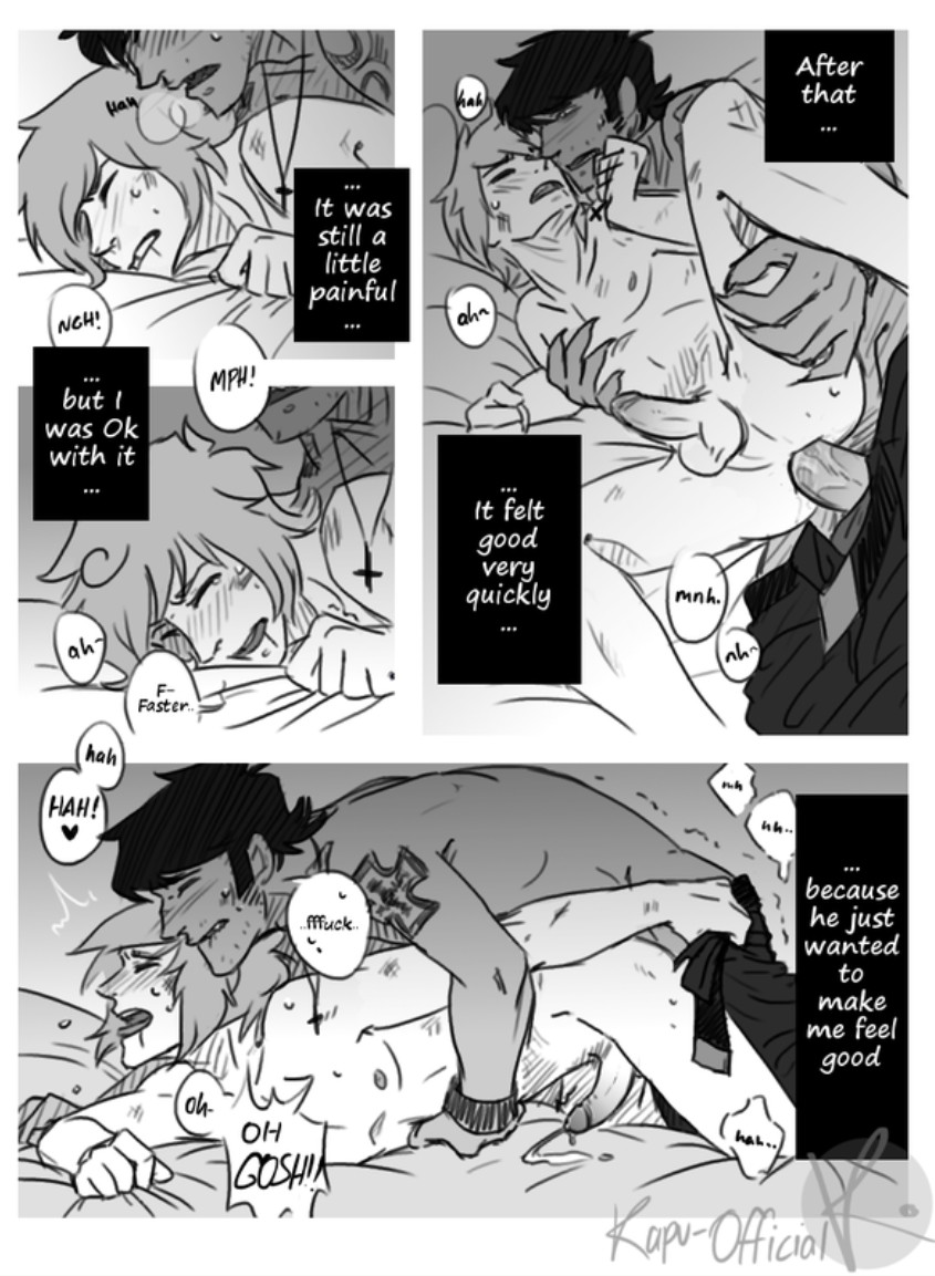 2d (gorillaz), anal sex, dialogue, english text, gay, gay anal, gay sex, gorillaz, male, male only, male penetrating male, male/male, moaning, moaning in pleasure, murdoc niccals, penis, penis in ass, text, yaoi