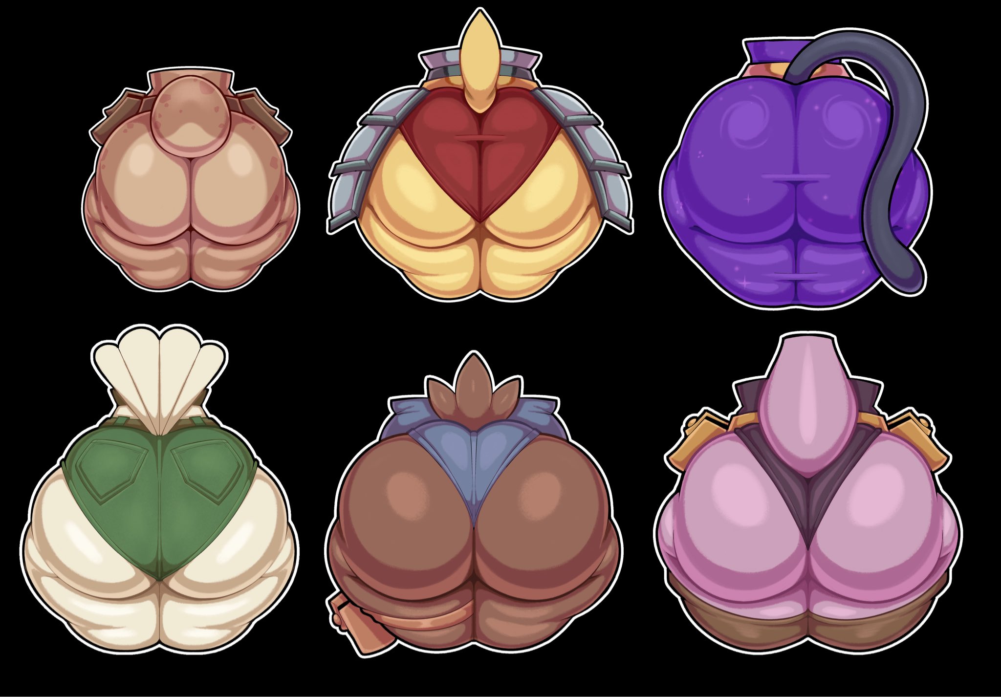 6girls, amelia steelheart, ass, ass chart, ass focus, ass only, big ass, big butt, brooke (simplifypm), bubble butt, cass (simplifypm), chart, comparison, comparison chart, fat ass, female, female only, full back panties, furry, furry female, huge ass, mehll0w, nemo (simplifypm), panties, penny jenkins (simplifypm), piko (simplifypm), red panties, scalie, scalie female, the simplifypm-verse, underwear
