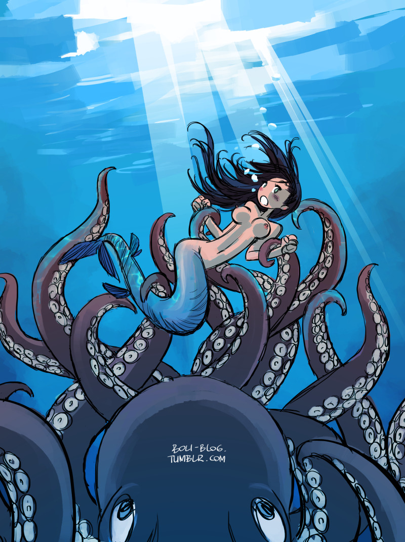 1girls, au (artist), blush, boli-blog, breasts, female, female only, imminent rape, imminent sex, imminent tentacle rape, imminent tentacle sex, kraken, merfolk, mermaid, monster girl, nipples, nude, octopus, open mouth, peril, restrained, solo, tentacle, tentacle bondage, tentacle grab, tentacle monster, tentacle rape, underwater