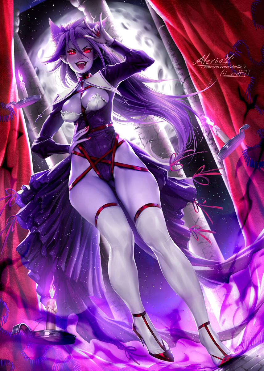 1girls, aleriia v, big breasts, breasts, female, female only, gengar, human, humanized, large breasts, lerapi, nintendo, pokémon (species), pokemon, pokemon (species), solo, thick thighs, wide hips