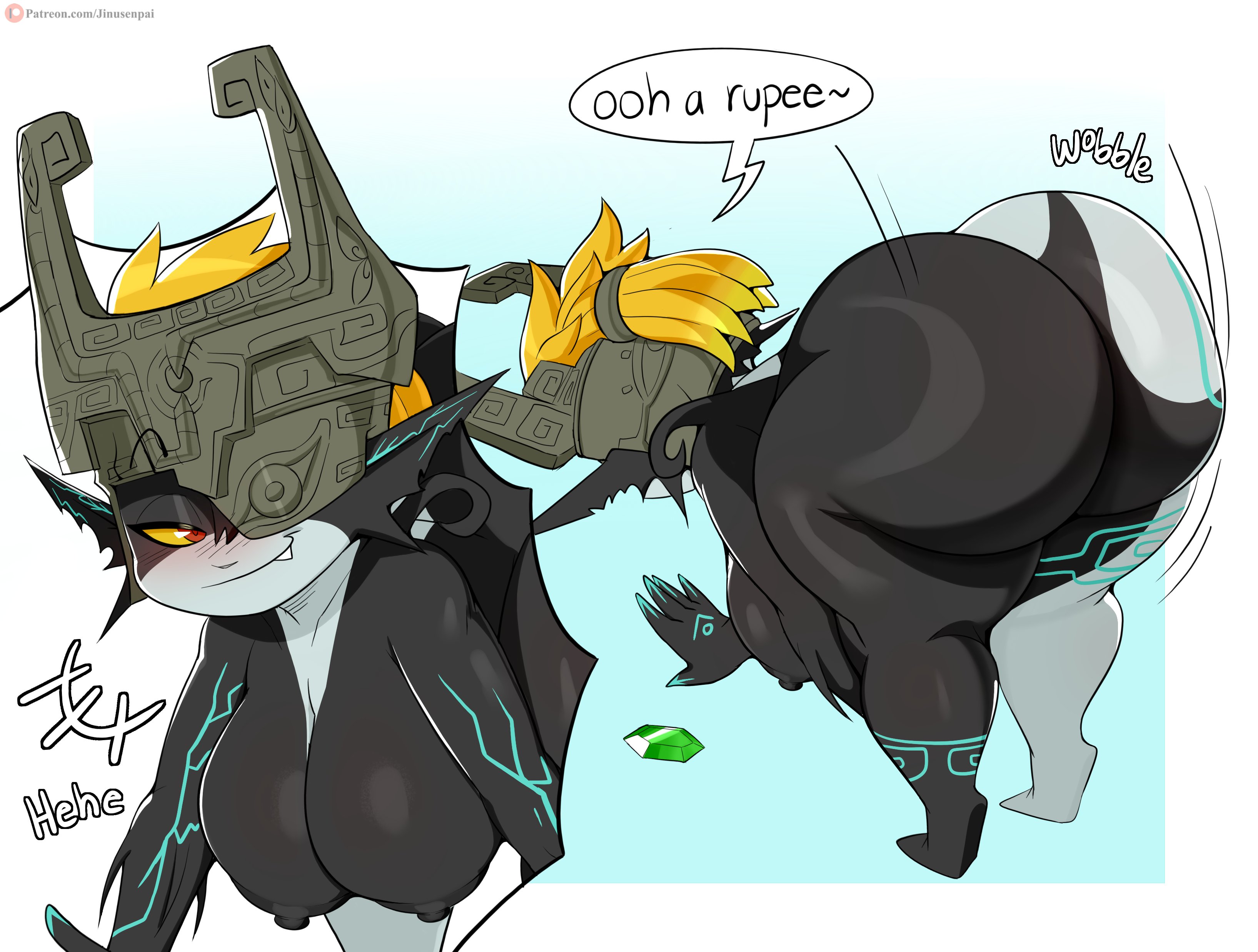 1girls, areolae, ass, big ass, big breasts, bottom heavy, breasts, bubble ass, bubble butt, dat ass, fat ass, female, female only, functionally nude, helmet, huge ass, huge breasts, imp, imp midna, jinu, large ass, large breasts, looking back, midna, motion lines, nintendo, nipples, nude, shortstack, smirk, smug, solo, solo female, the legend of zelda, thick thighs, twerking, twili, twilight princess, wide hips