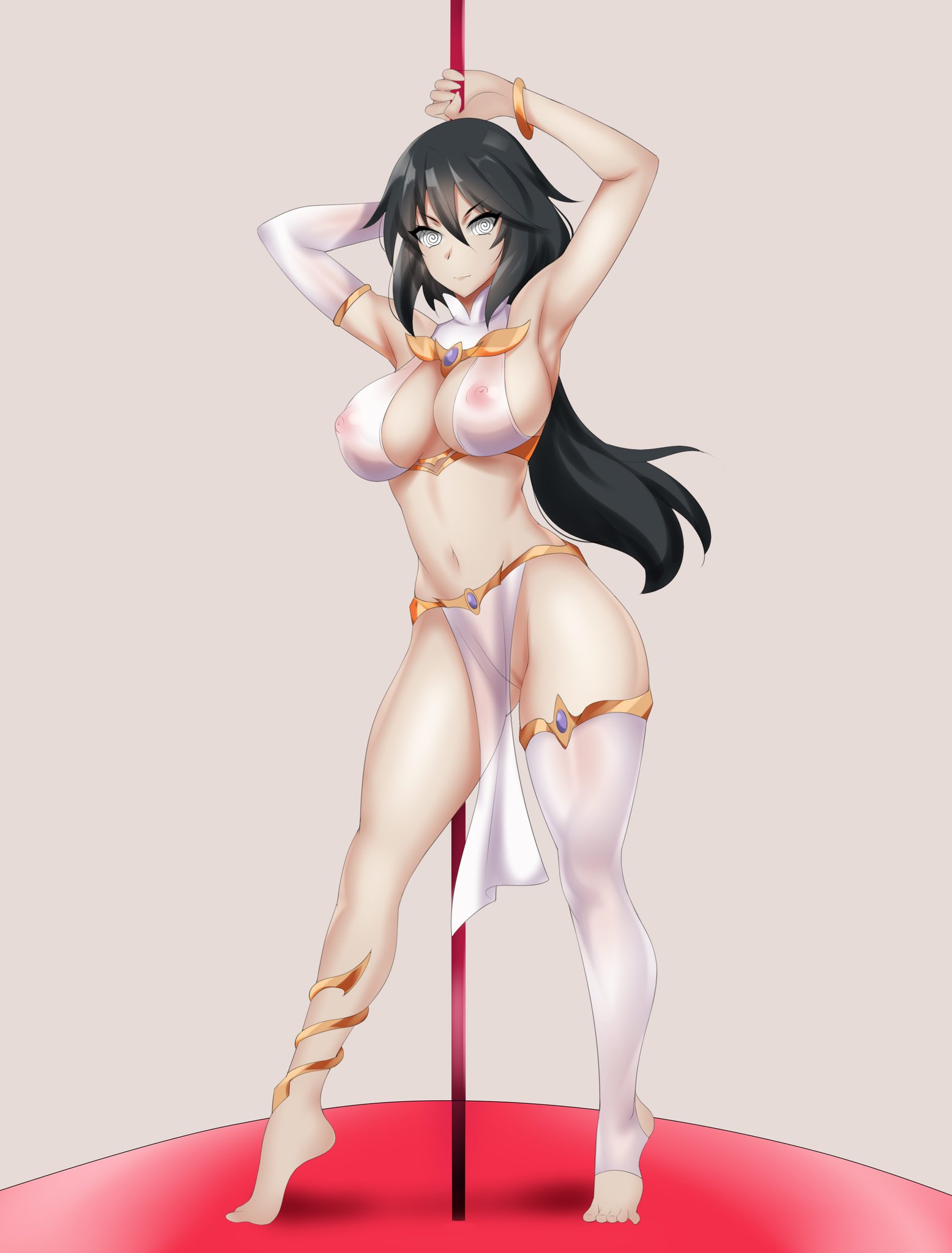 1girls, artist request, breasts, dancer, dancer outfit, female, female focus, female only, harem outfit, hypnosis, hypnotic eyes, hypnotized, infinite stratos, mind control, muscular, muscular thighs, orimura chifuyu, pole, pole dancing, pussy, stirrup legwear, tagme, thick thighs, thighhighs