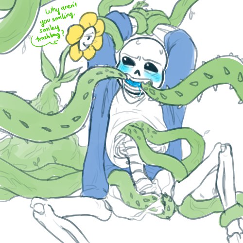 animated_skeleton blue_blush blush blushing bone bottomless eli-sin-g english_text flower flowey_the_flower gay kolesjoie legs_apart legs_spread male male_only mouth_forced_open plant sans simple_background skeleton spread_legs tentacle tentacle_around_leg tentacle_in_mouth tentacle_under_clothes tentacles tentacles_around_arms tentacles_around_wrists tentacles_in_mouth tentacles_under_clothes text undertail undertale undertale_(series) undertale_sans vine_tentacles vines white_background