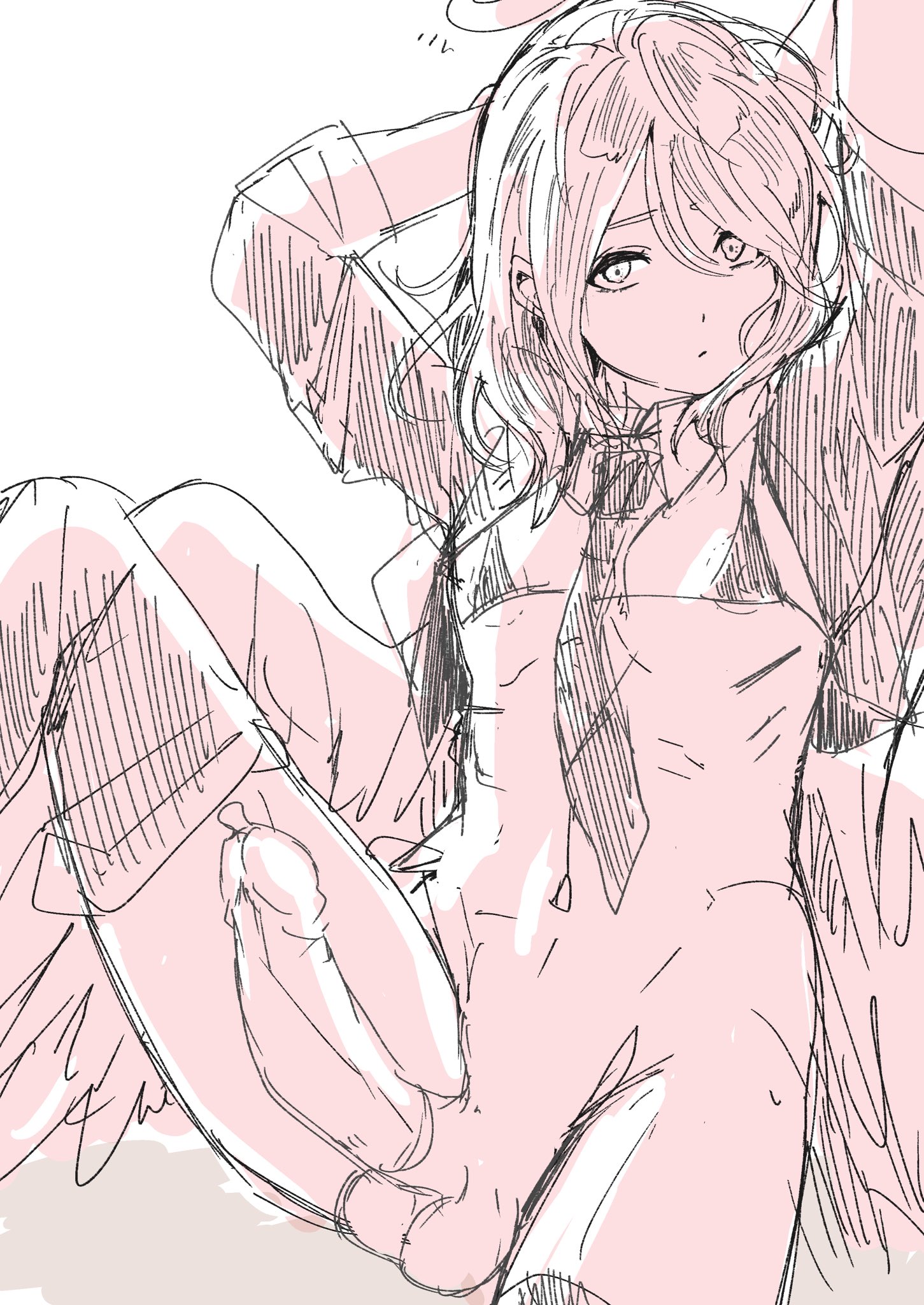angel devil (chainsaw man), big penis, bikini, chainsaw man, femboy, gay, male, penis, solo