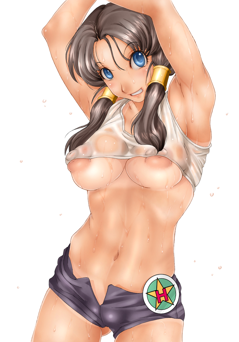 2d breasts dragon_ball dragon_ball_z female female_only full_color human nipples no_penetration no_sex sakuradou solo solo_female straight_hair tagme twintails videl videl_(long_hair)