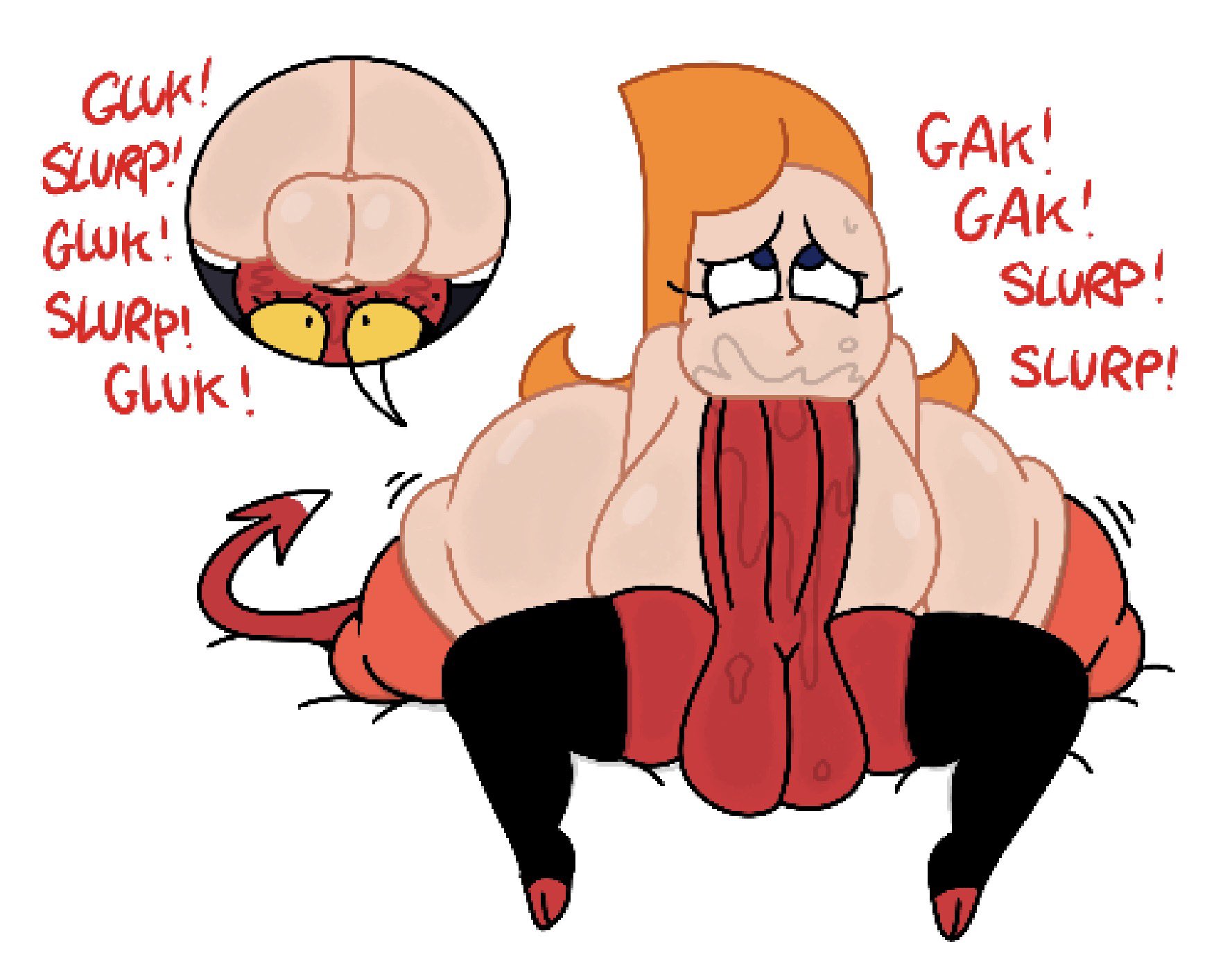 2futas, 69, 69 position, all the way to the base, big ass, big breasts, big penis, black hair, blowjob, blue eyes, candace flynn, crossover, deepthroat, demon girl, disney, disney channel, disney xd, fellatio, futa on futa, futanari, hellaverse, helluva boss, horns, huge ass, larger futa, millie (helluva boss), phineas and ferb, red skin, redhead, smaller futa, tail, theslashfive, thick thighs, thighhighs, vivienne medrano, vivziepop, yellow eyes