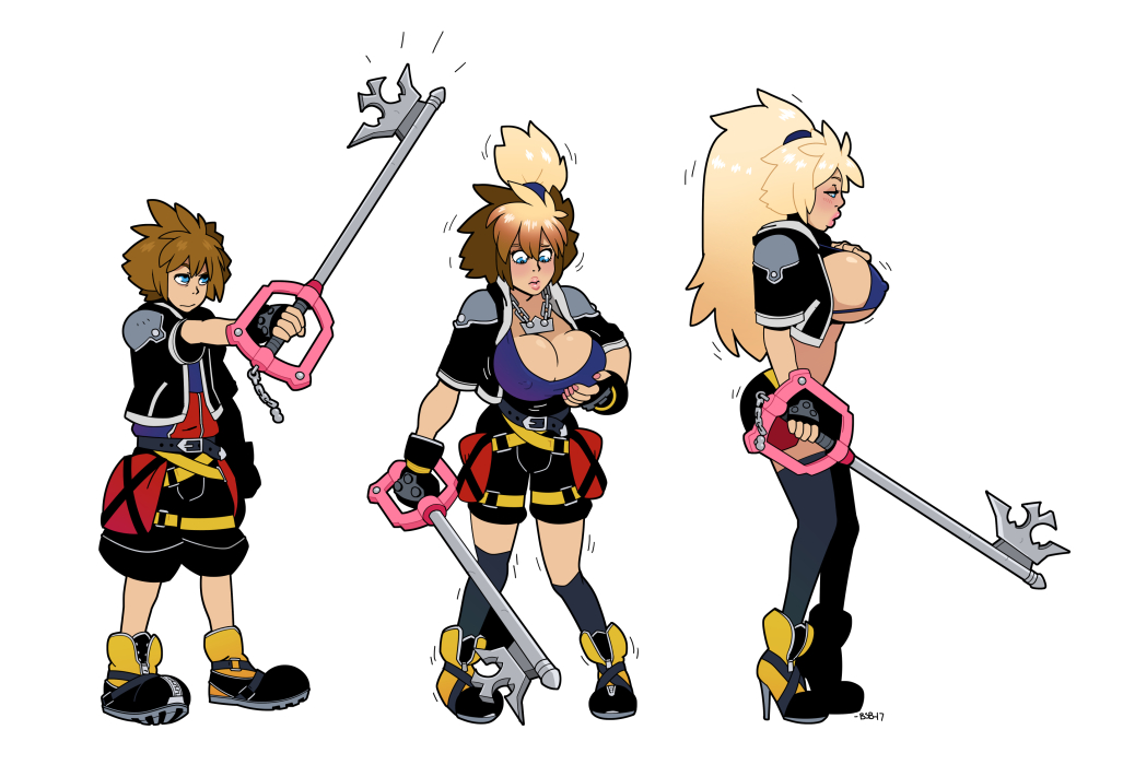 ass, ass expansion, bimbo, bimbofication, blackshirtboy, breast expansion, breast growth, breast growth (enlargement), breasts, corruption, covered nipples, female, gender transformation, genderswap, genderswap (mtf), hair growth, high heels, huge ass, huge breasts, human, keyblade, kingdom hearts, lip expansion, male, mtf transformation, nipples, personality change, rule 63, sora, sora (kingdom hearts), thick lips, thick thighs, transformation, transformation sequence, weapon, wide hips