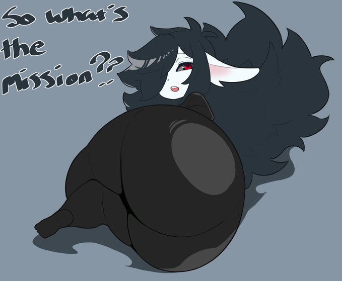 ??, 1girls, 2021, animal ears, ass, ass focus, big ass, black bodysuit, blue background, bodysuit, bottom heavy, bottomwear, commission, commission art, cute, dark hair, english text, fat ass, female, female focus, huge ass, large ass, laying down, laying on ground, laying on side, league of legends, light skin, light-skinned female, looking at viewer, lying, lying down, lying on floor, lying on side, one eye covered, open mouth, original character, pale skin, pale-skinned female, presenting, presenting ass, rear view, red eyes, riot games, shortstack, simple background, solo, solo focus, speaking to viewer, teeth showing, text, thick ass, topwear, vammzu, white skin, yordle