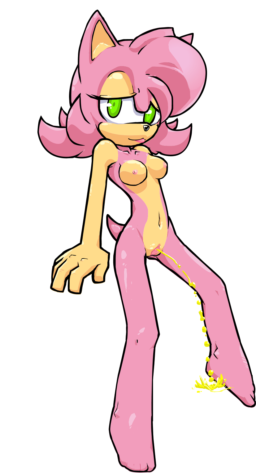 amy_rose breasts color colored female nanojam nude peeing solo sonic_(series) tagme transparent_background