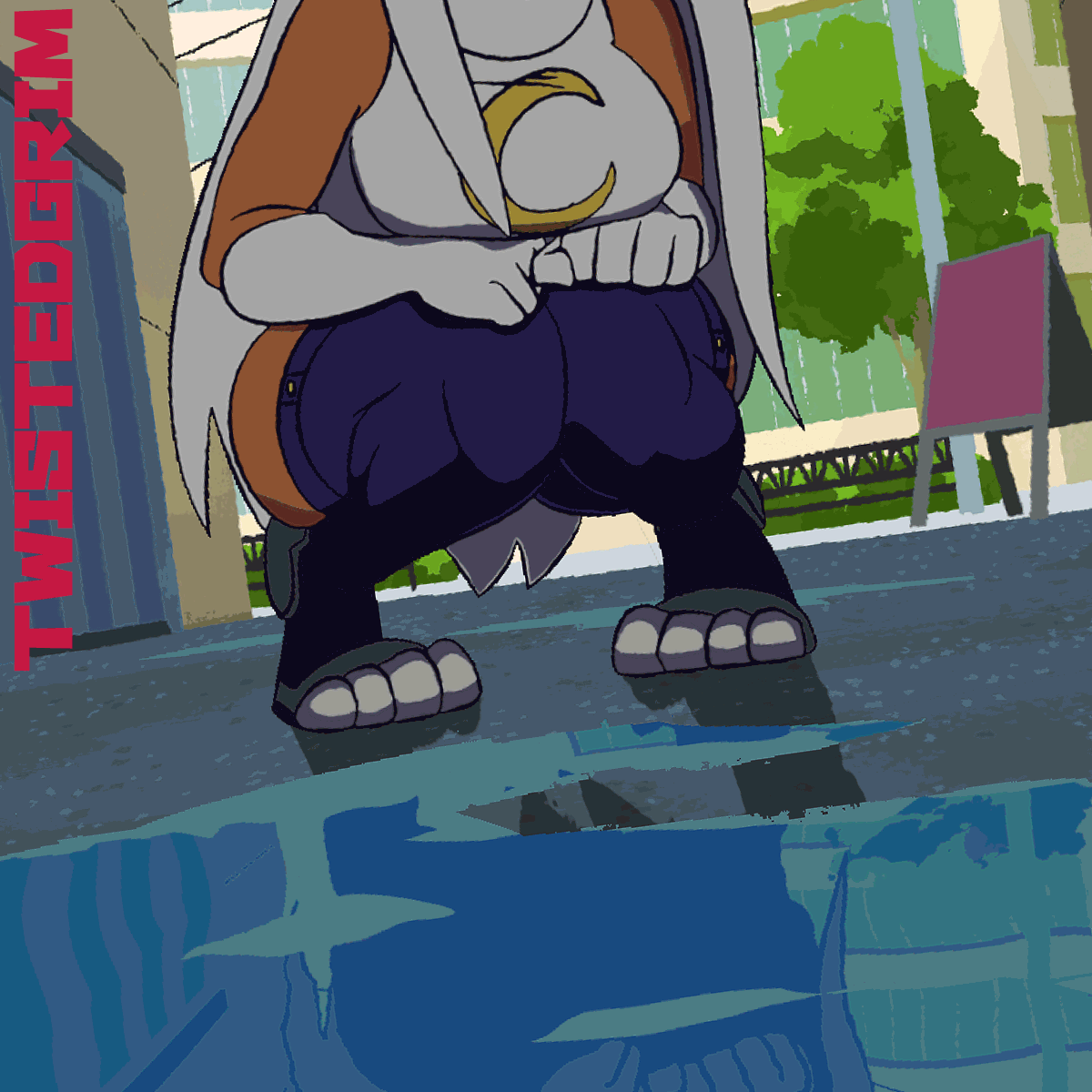 1girls, 2d, 2d animation, animated, big breasts, breasts, clothing, female, miruko, my hero academia, rumi usagiyama, solo female, source request, squatting, tagme, twistedgrim, white hair