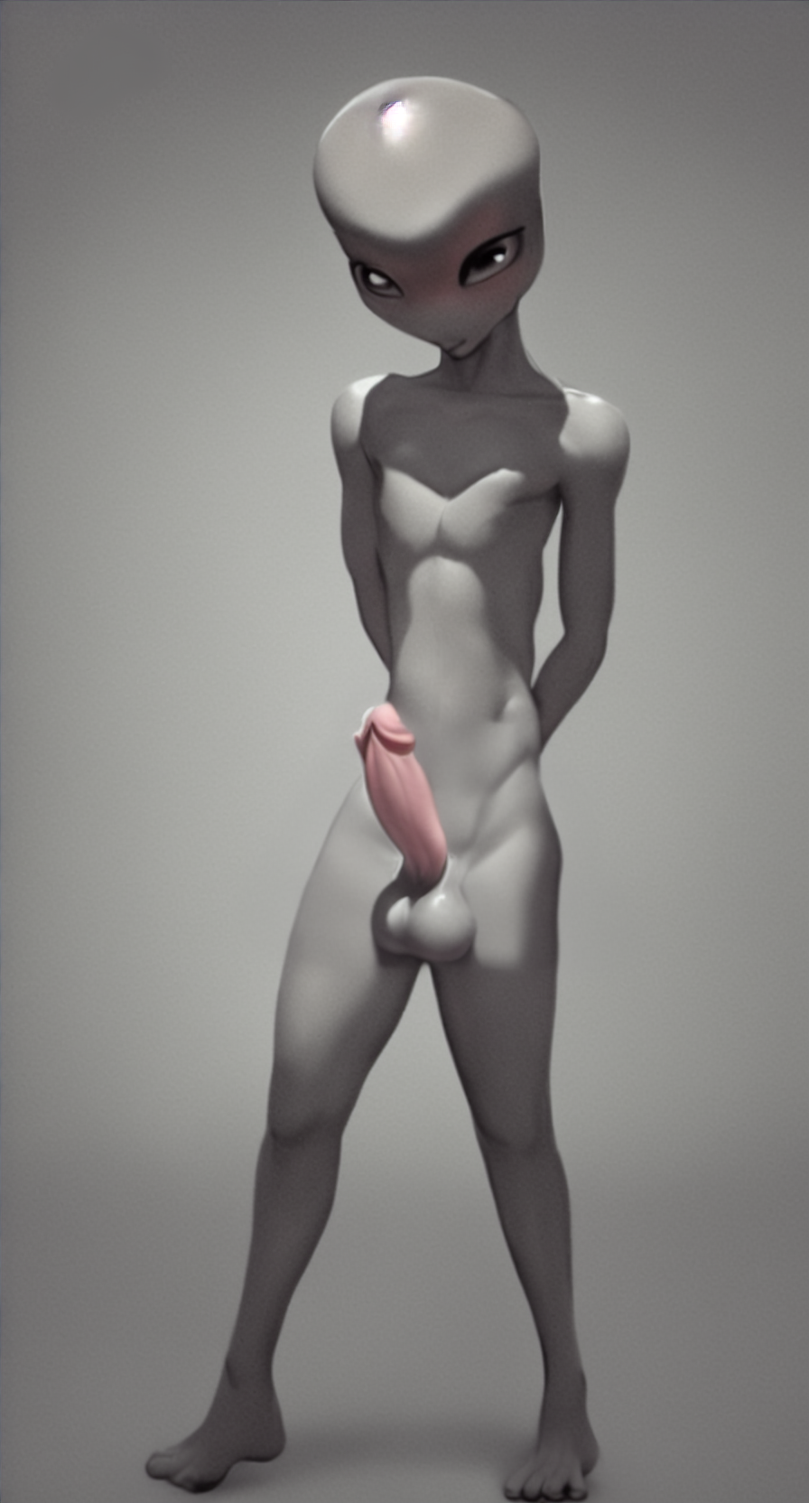 ai_generated alien alien_humanoid balls blush genitals grey_body hi_res humanoid humanoid_genitalia male male/male male_only mrronion penis roswell_grey solo