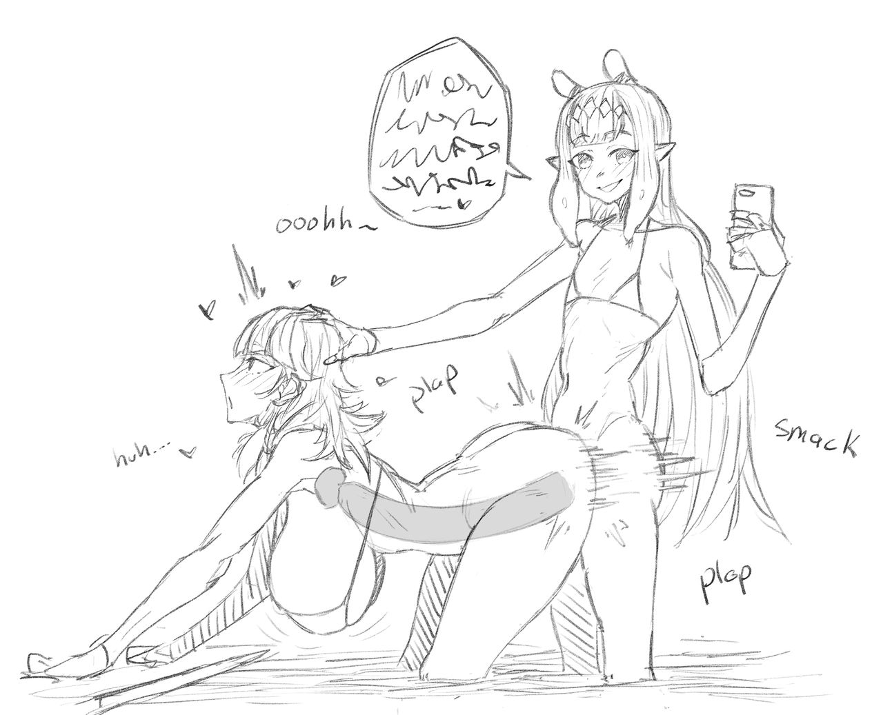1futa, 1girls, all fours, ass, bent over, big ass, big penis, bra, bra only, breasts, bubble ass, bubble butt, cellphone, cheating, cucked by futa, cuckold, diadem, duo, english text, eyebrows visible through hair, female, flat chest, flat chested, futa on female, futanari, holding object, hololive, hololive english, hololive myth, huge breasts, huge cock, humanoid, humanoid penis, intersex, large penis, long hair, long penis, looking at viewer, looking pleasured, makinakid, medium hair, monochrome, movement lines, netorare, ninomae ina'nis, ntr, open mouth, penetration, penis, pleasure face, pointy ears, pussy, small breasts, smug, standing, standing sex, takanashi kiara, text bubble, thick thighs, thrusting, tiara, underwear, vaginal penetration, very long hair, virtual youtuber, x-ray