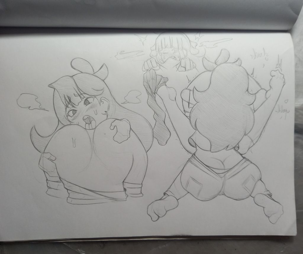2girls, ass, eating ass, eating pussy, female, handdrawn, jaiden, jaiden animations, oral, paper, pencil (artwork), pericot, pussy, socks, traditional media (artwork), youtube, yuri