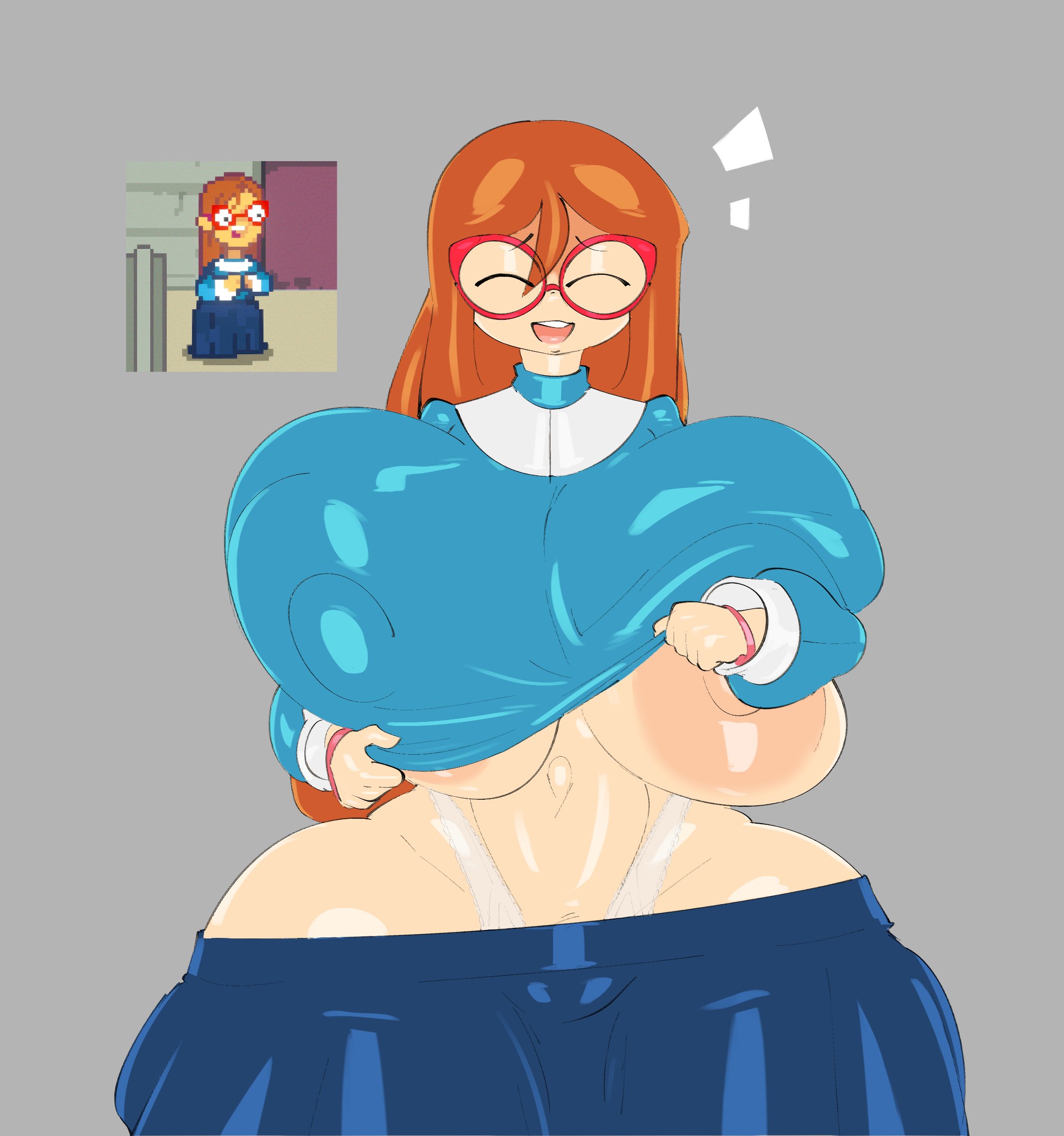 breasts, female, ginger, ginger hair, glasses, huge breasts, kindergarten (game), kindergarten 3, ms. lovelett, ray54612277, teacher
