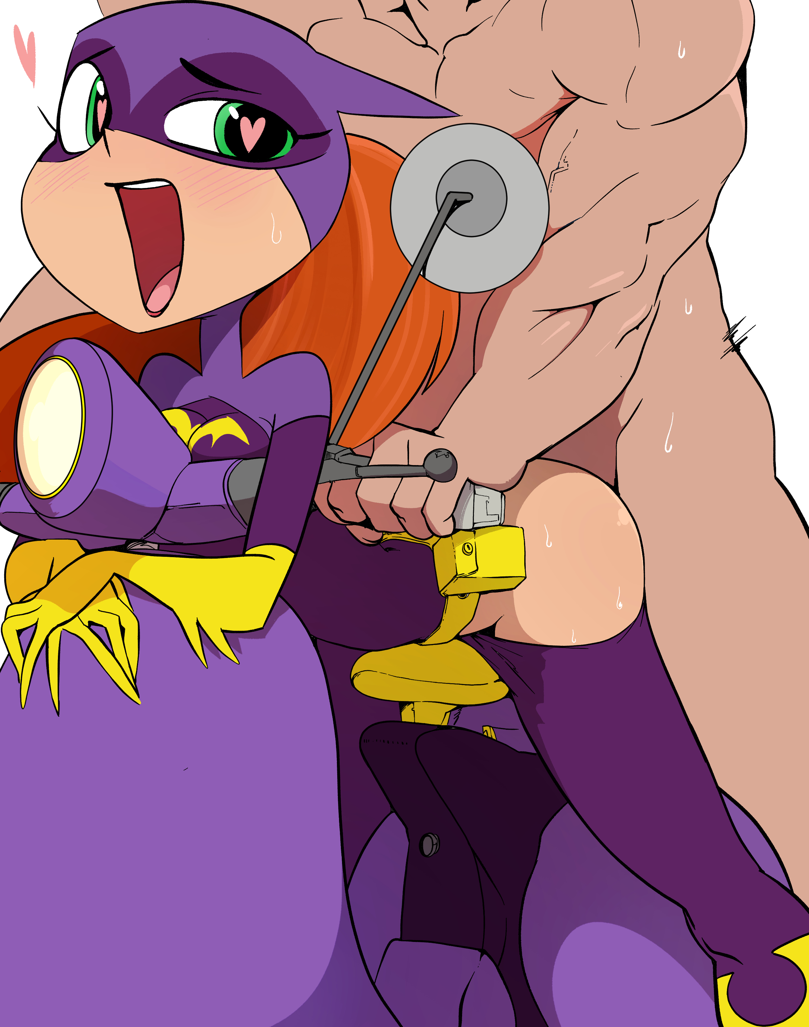1boy, 1girls, 2d, age difference, all the way to the base, ambiguous penetration, ass, balls deep, barbara gordon, batgirl, broken rape victim, cartoon network, costume, dc, dc comics, dc super hero girls, doggy style, dubious consent, female, forced, from behind, green eyes, heart, heart-shaped pupils, long hair, male, male/female, motorcycle, on motorcycle, partial male, questionable consent, rape, sex, superheroine, tagme, yellow elephant