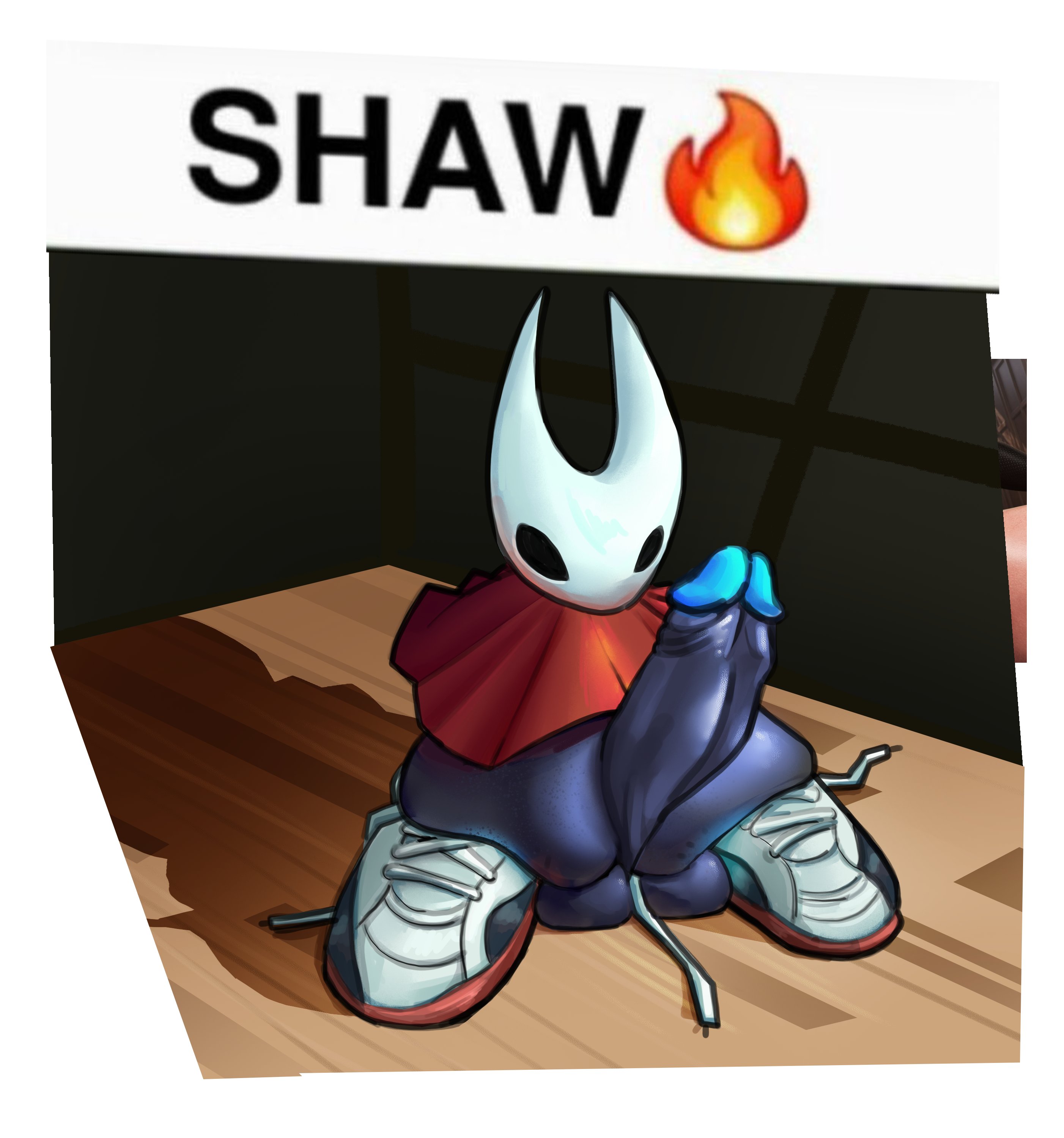 alternate version at source, alternate version available, autopaizuri, autotitfuck, balls, big balls, big breasts, big penis, bluebarrel, breasts, drip, futa only, futanari, hollow knight, hollow knight: silksong, hornet (hollow knight), humor, intersex, meme, penis, shoes, tagme